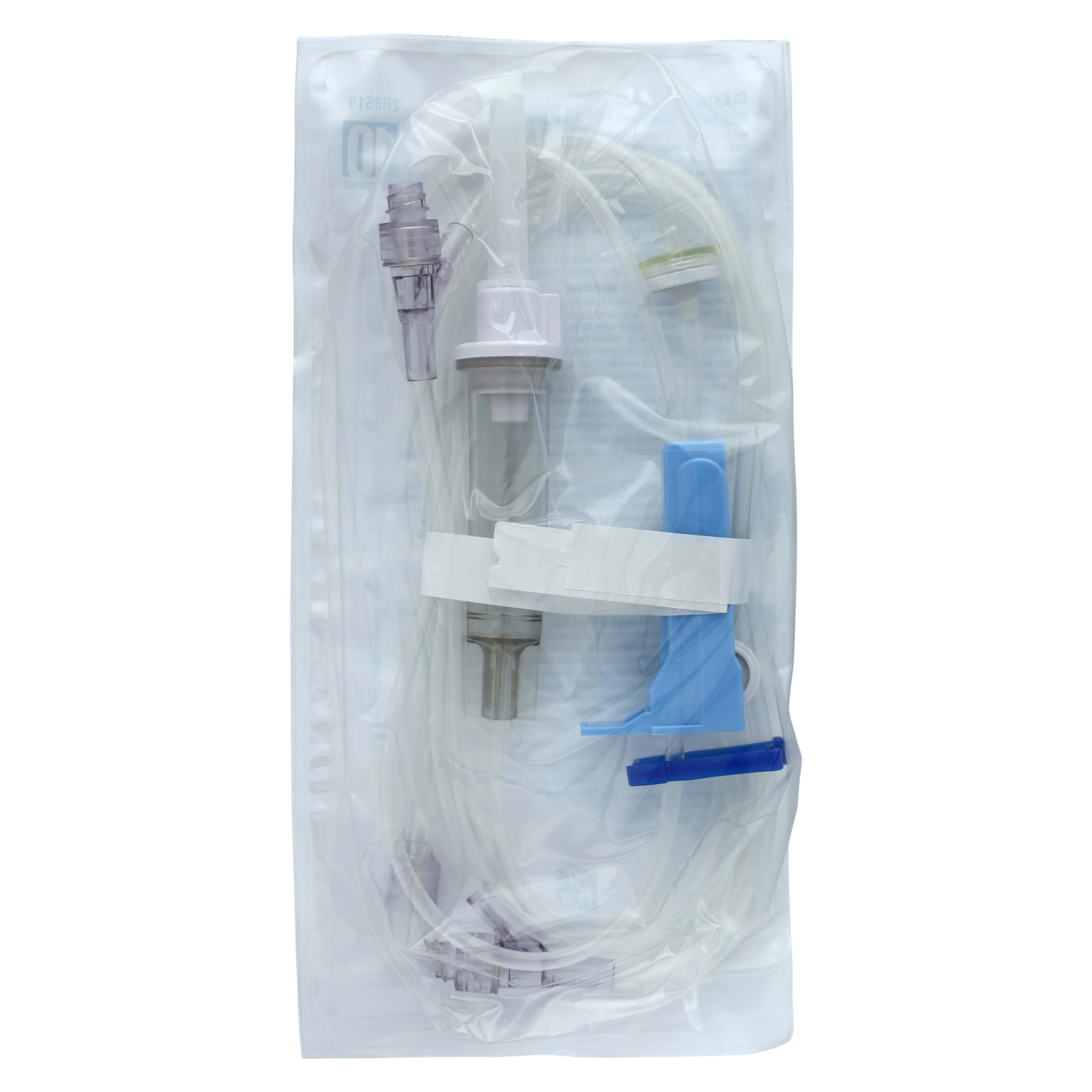 Baxter Continu-Flo IV Solution Set, 10 Drops, 96" Male Luer Lock Adapter, Retractable Collar, Non-Vented, 2 Luer Activated Valves, Latex-Free, 48/Case thumbnail 3