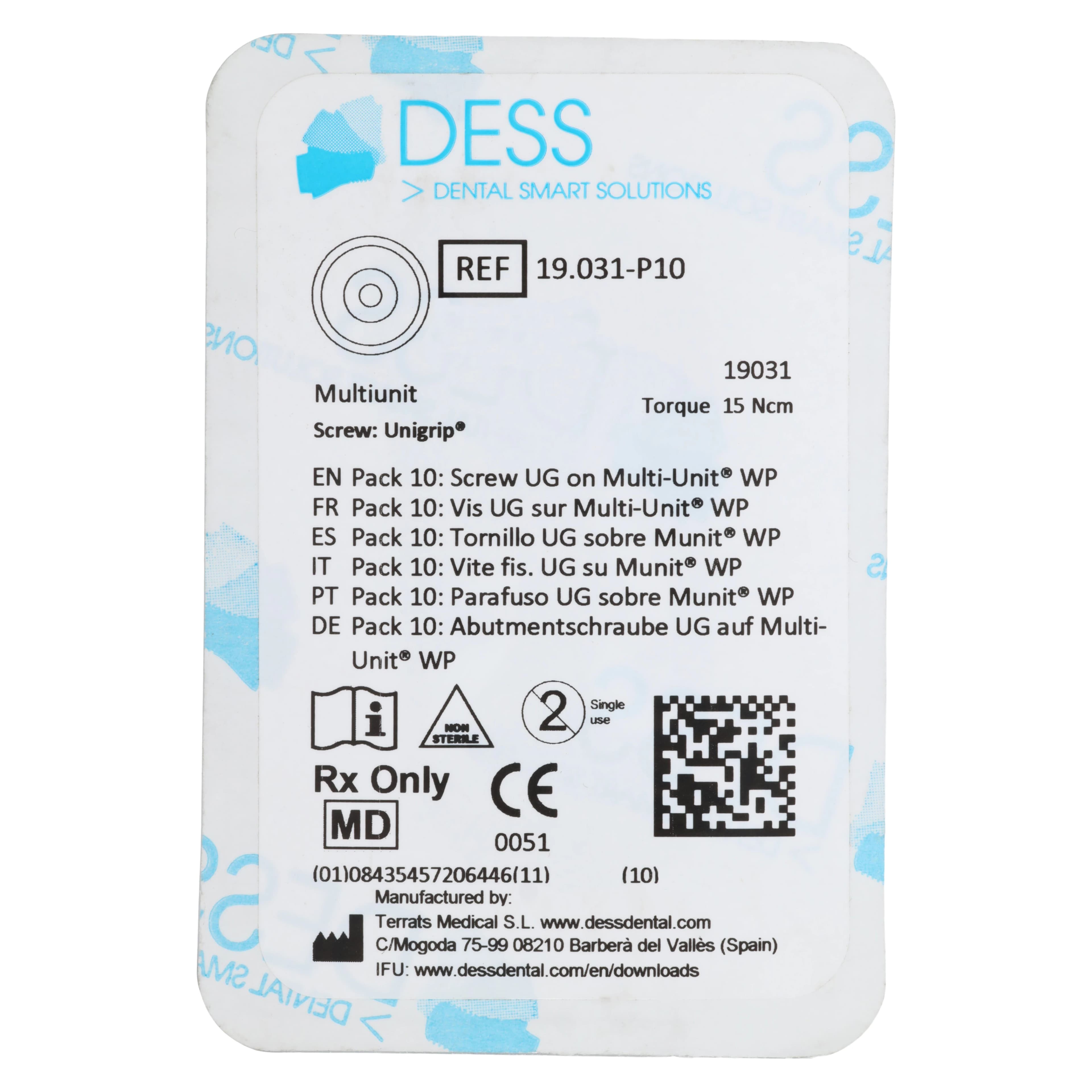 Dess Screw Pros Final Screw 6.5 Multiunit, 10/Package (NBMUA WP UG) thumbnail 2
