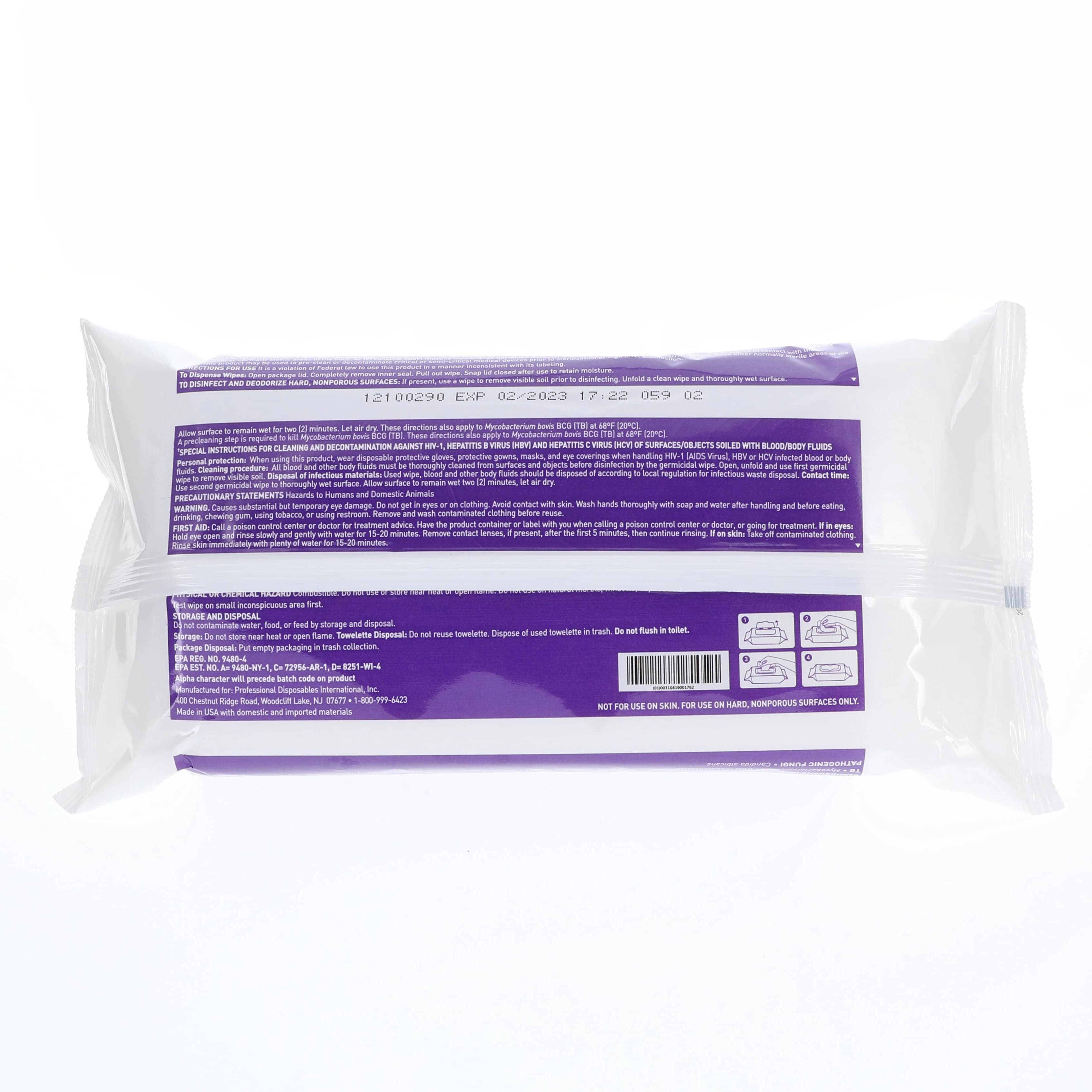 Super Sani-Cloth Germicidal Disposable Wipes, 80 Count Soft Pack, A22480 thumbnail 2