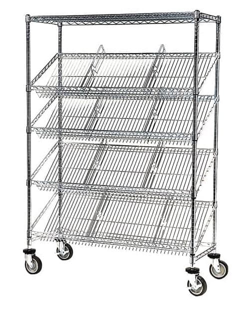 Lakeside Suture Cart with Slanted Shelf, 48x24x60", 4 Swivel Casters (2 Locking) - Cart Suture Slanted Shelf - Image 1