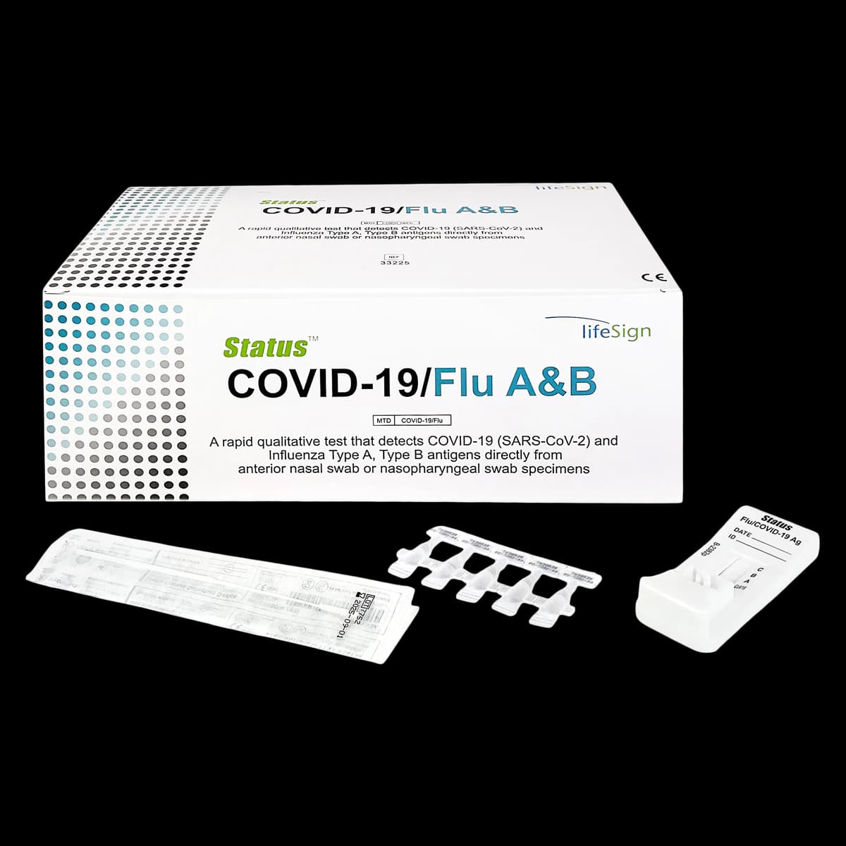 Status COVID-19/Flu A&B Rapid Antigen Test Kit, CLIA Waived, 25 Tests/Box - Status COVID-19/Flu A&B - Image 1