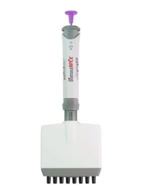 Globe Scientific Diamond Apex Adjustable Volume Pipette, 8-Channel, 20-200 µL, Lavender, Autoclavable - Pipette 8-Channel 20-200ul - Image 1
