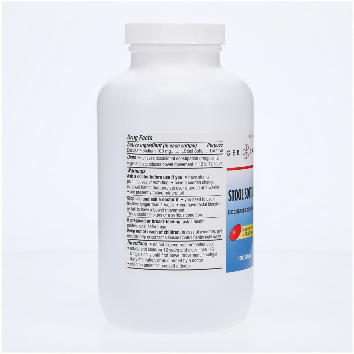 Geri-Care Docusate Sodium Soft Gel Capsules, 100mg, 1000/Bottle thumbnail 2