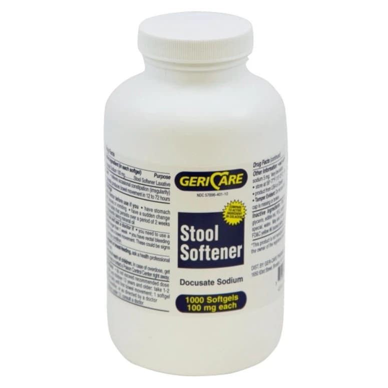 Geri-Care Docusate Sodium Soft Gel Capsules, 100mg, 1000/Bottle - Docusate Sodium Capsules - Image 1