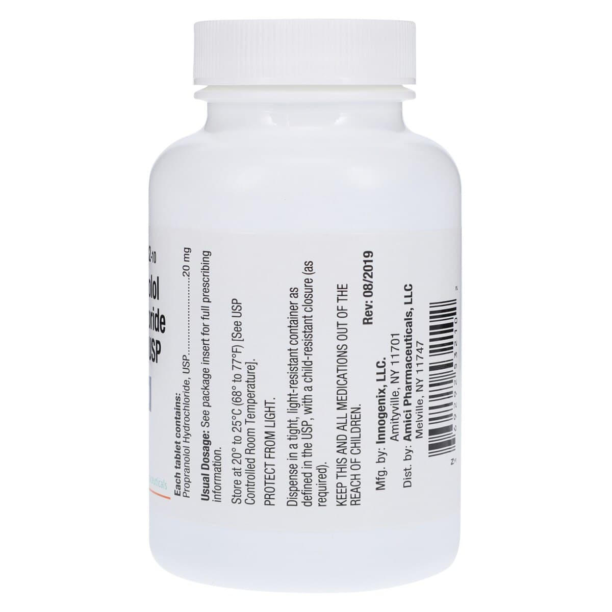 Propranolol HCl Tablets, 20mg, 1000/Bottle thumbnail 2