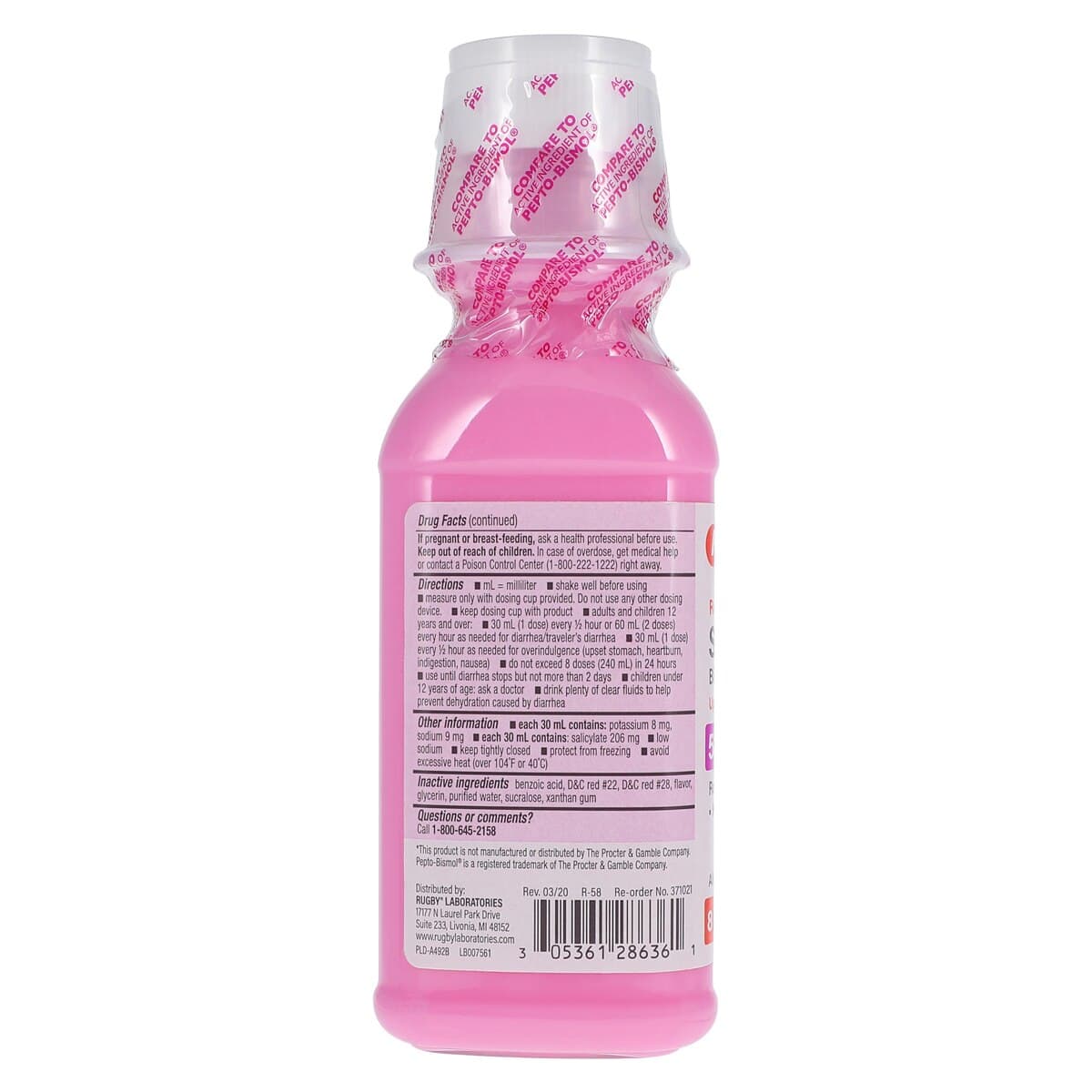 Pink Bismuth Oral Suspension, 262mg, 8oz Bottle thumbnail 3