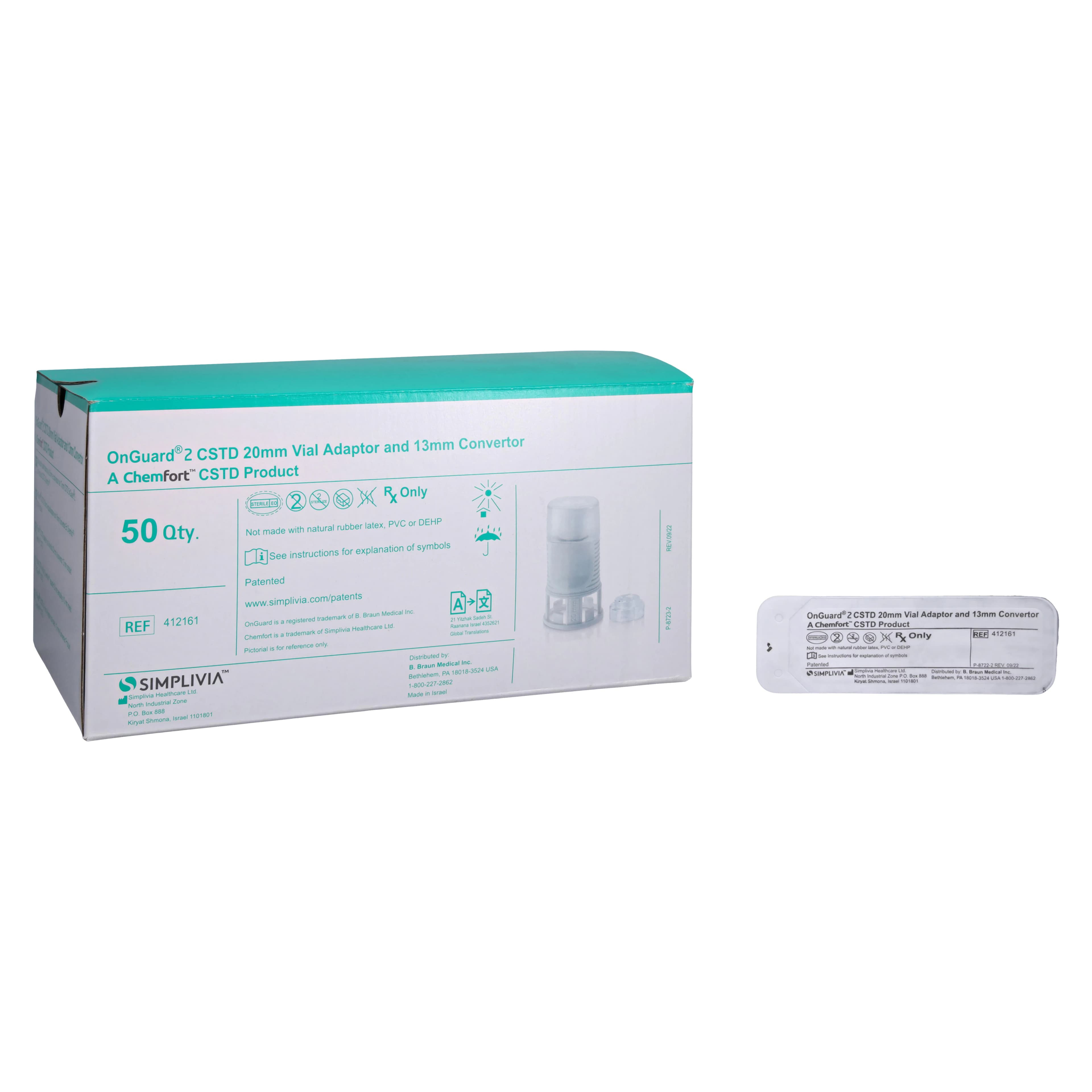 B. Braun OnGuard Vial Adapter, 20mm & 13mm, 50/Box - OnGuard Vial Adapter 20mm&13mm - Image 1