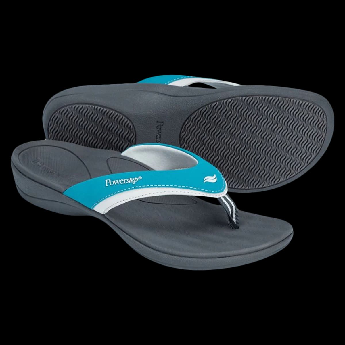 PowerStep Fusion Women's Sandal, Teal/Gray, Size 11, 1 Pair - PowerStep Fusion Women 11 Sand - Image 1