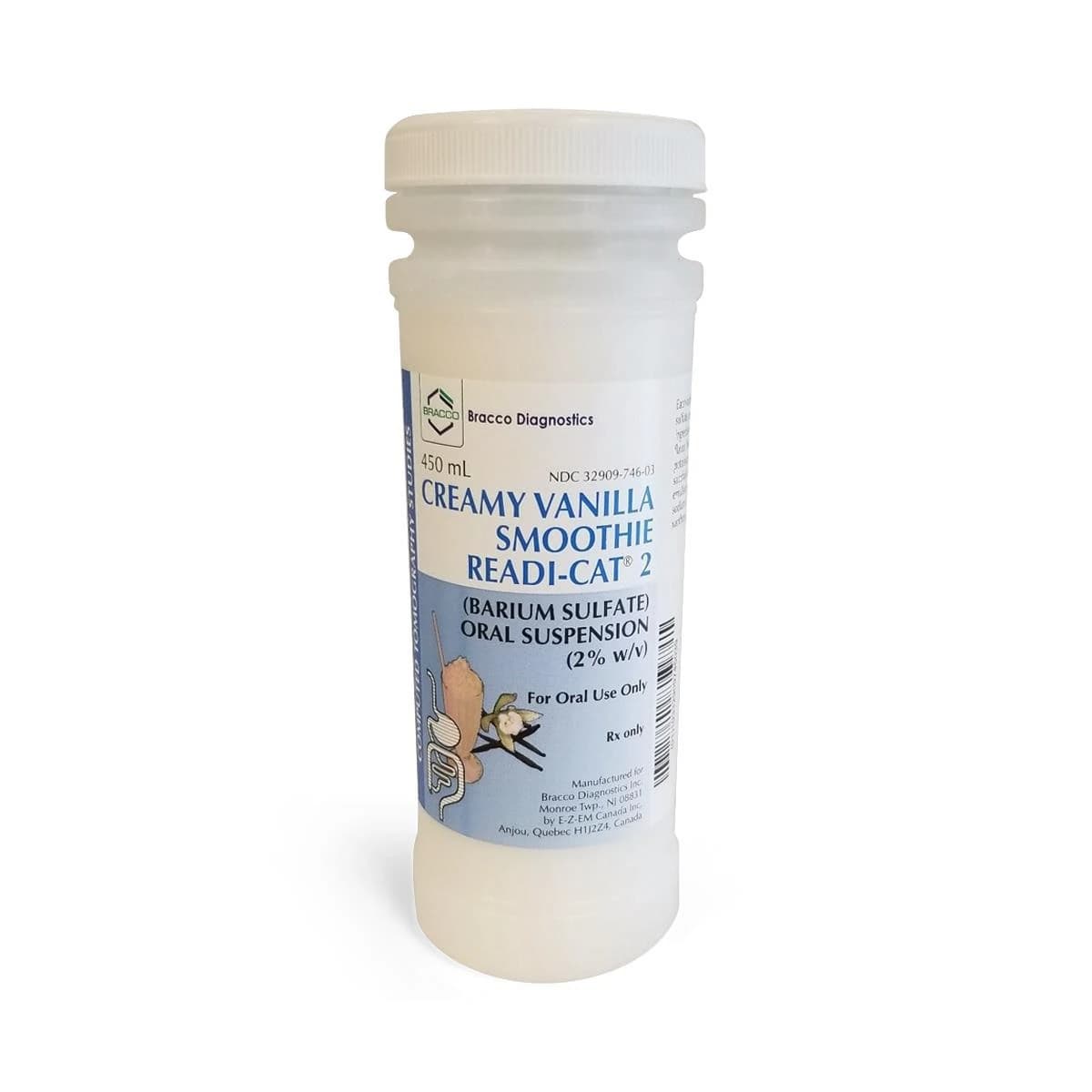 Readi-Cat 2 Smoothie Oral Suspension, 2% Barium Sulfate, Vanilla Flavor, 450 mL Bottle, 12/Case - Readi-Cat 2 Vanilla Smoothie - Image 1