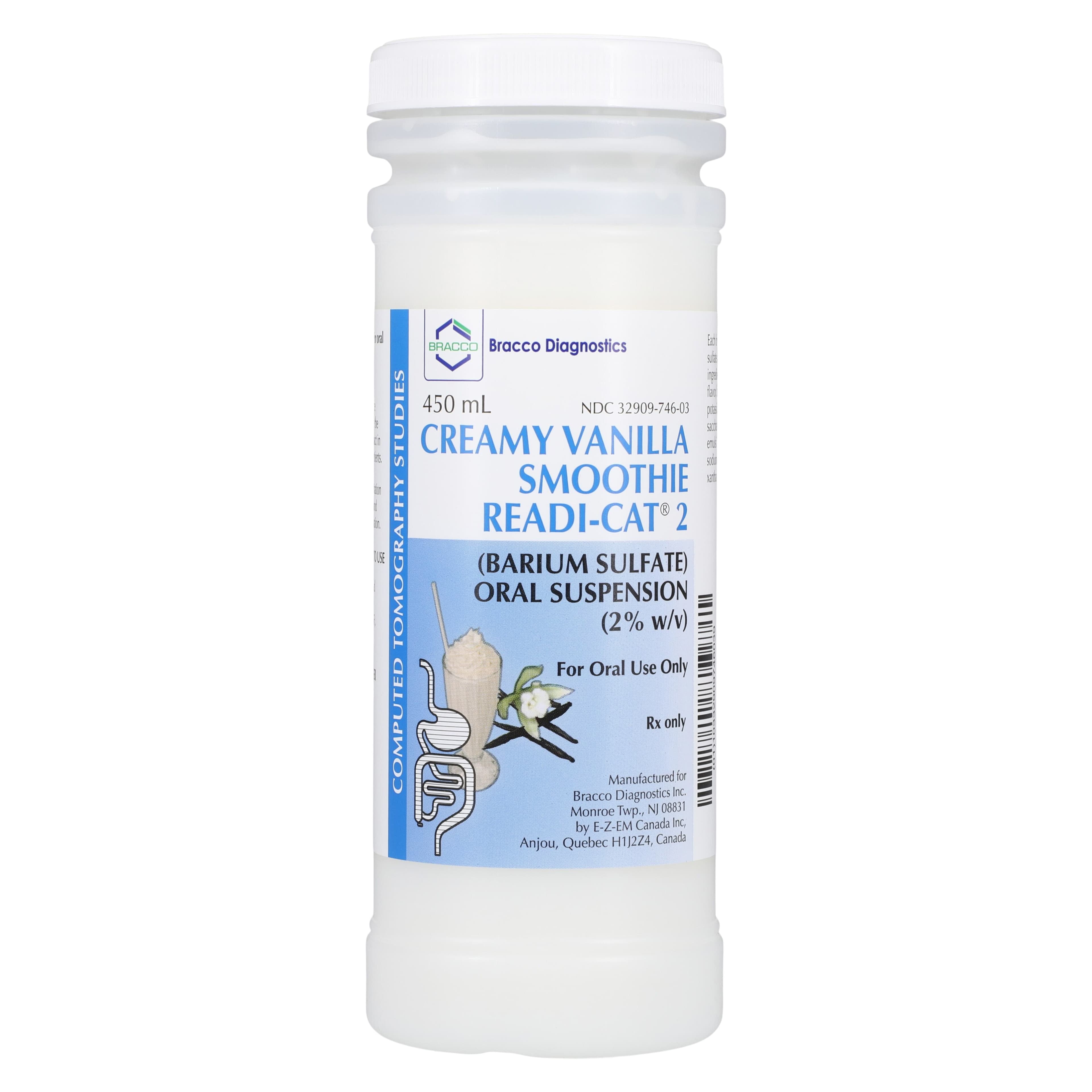 Readi-Cat 2 Smoothie Oral Suspension, 2% Barium Sulfate, Vanilla Flavor, 450 mL Bottle, 12/Case thumbnail 2