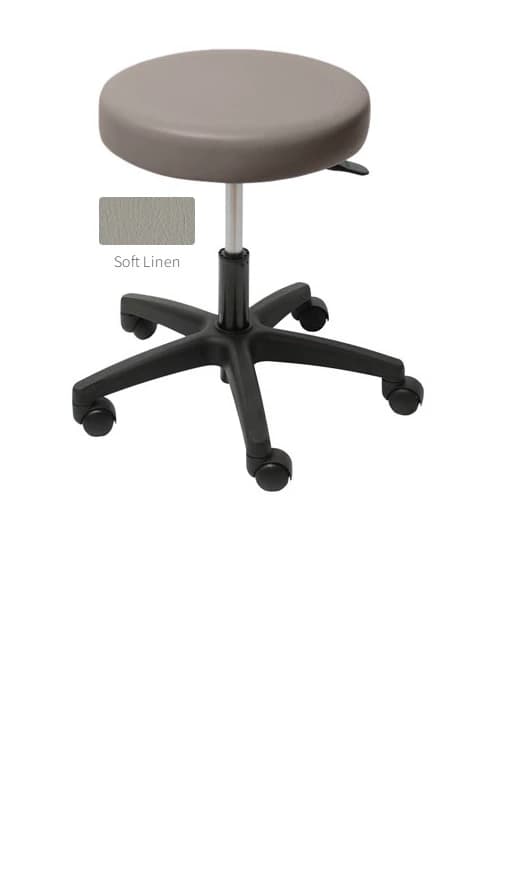 UMF Medical Ultra Comfort Exam Stool, 5-Leg, Soft Linen Upholstery - Stool Exam 5 Leg Soft Linen - Image 1