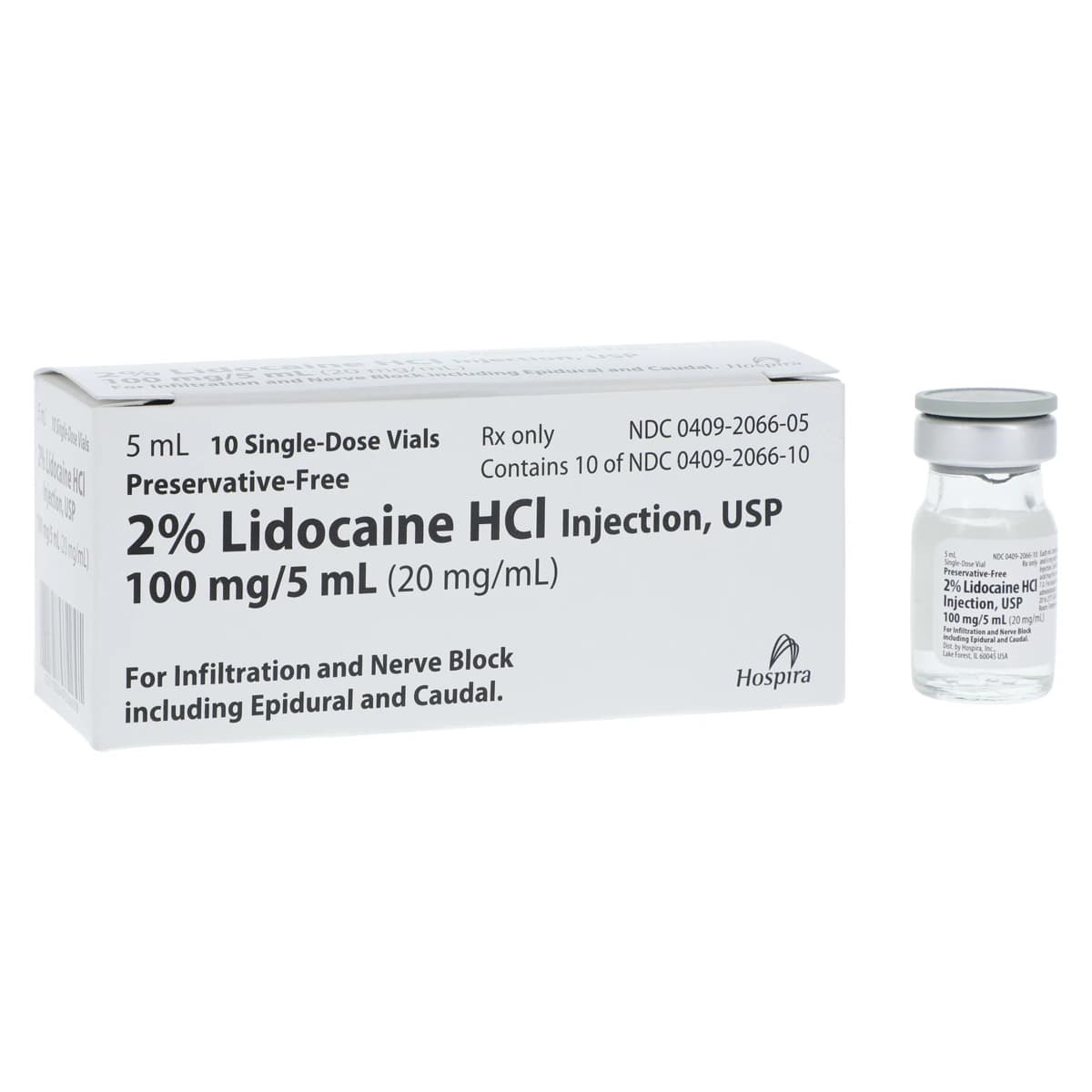 Lidocaine HCl Injection 2% Preservative Free SDV 5mL, 10/Package - Lidocaine HCl Inj SDV 5mL - Image 1