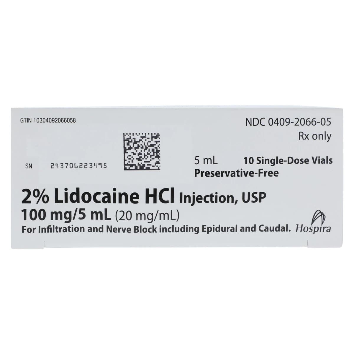 Lidocaine HCl Injection 2% Preservative Free SDV 5mL, 10/Package thumbnail 8