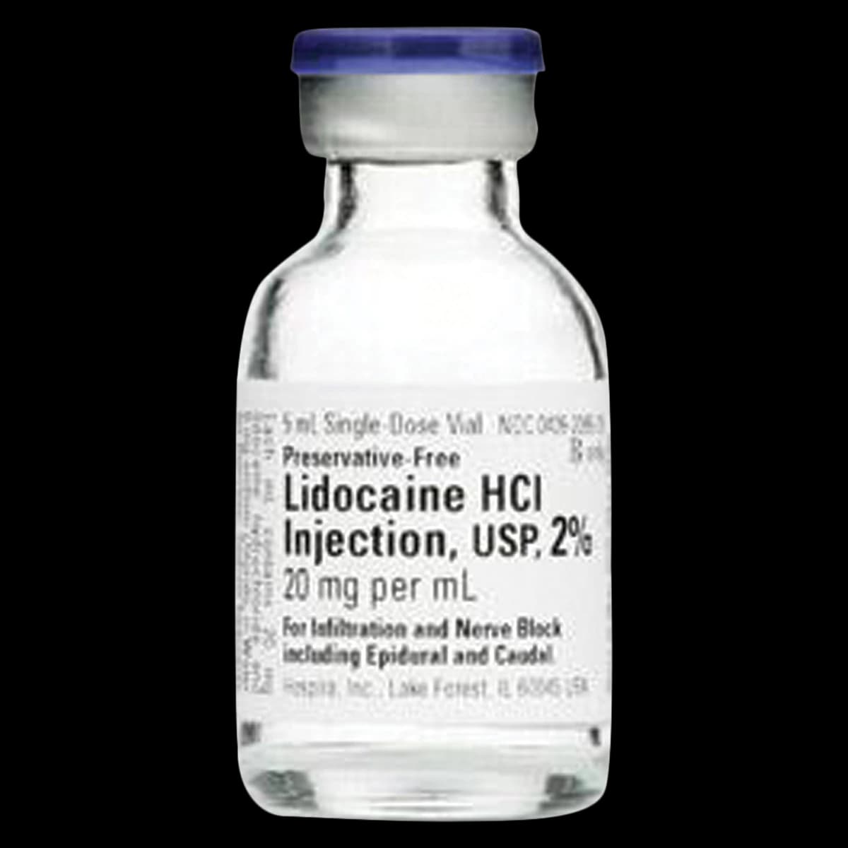 Lidocaine HCl Injection 2% Preservative Free SDV 5mL, 10/Package thumbnail 2