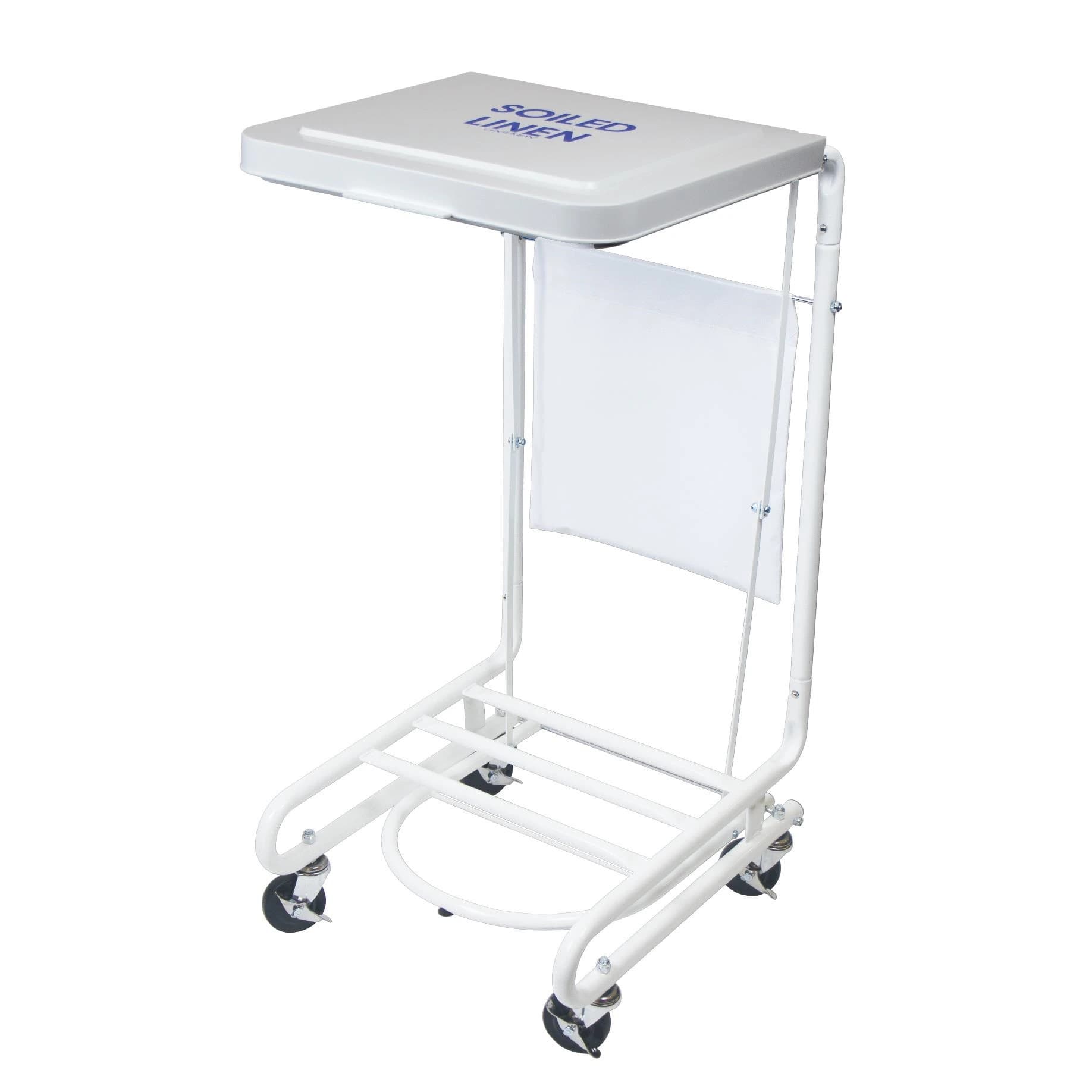 Medline Square Steel Soiled Linen Hamper Stand, Large, 37.75 x 18.5 x 19.5 inches - Hamper Linen Soiled Large - Image 1