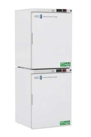 American Biotech Supply Laboratory Refrigerator/Freezer Combo, 10 Cu Ft, 5.2 cf Fridge/4 cf Freezer, 2 Solid Doors, Right Hinge, 1-10°C/-15 to -25°C, Cycle/Manual Defrost - Fridge 5.2cf Frz 4cf Combo - Image 1