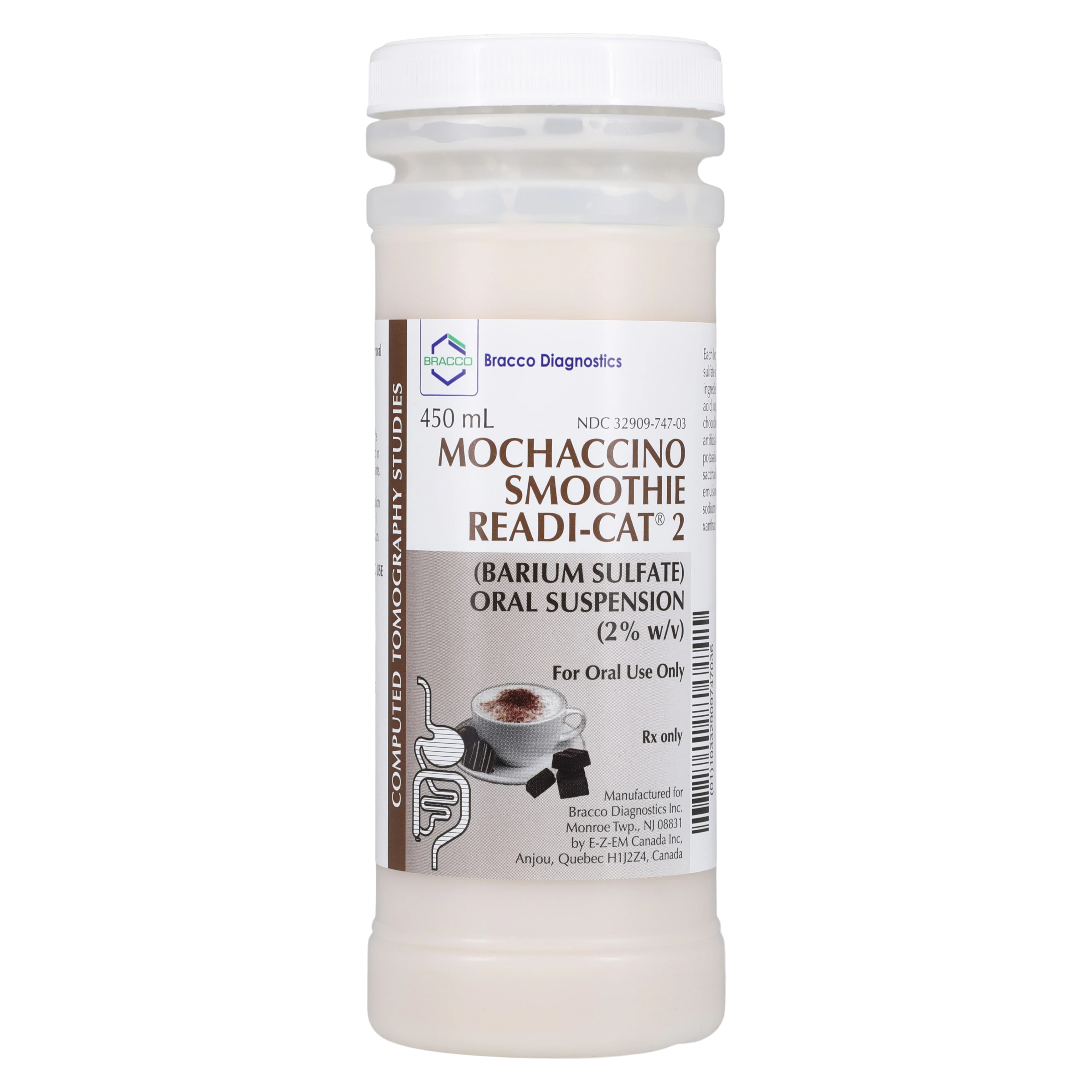 Readi-Cat 2 Smoothie Oral Suspension 2% Barium Sulfate, Mochaccino Flavor, 450 mL Bottle, 12/Package thumbnail 2