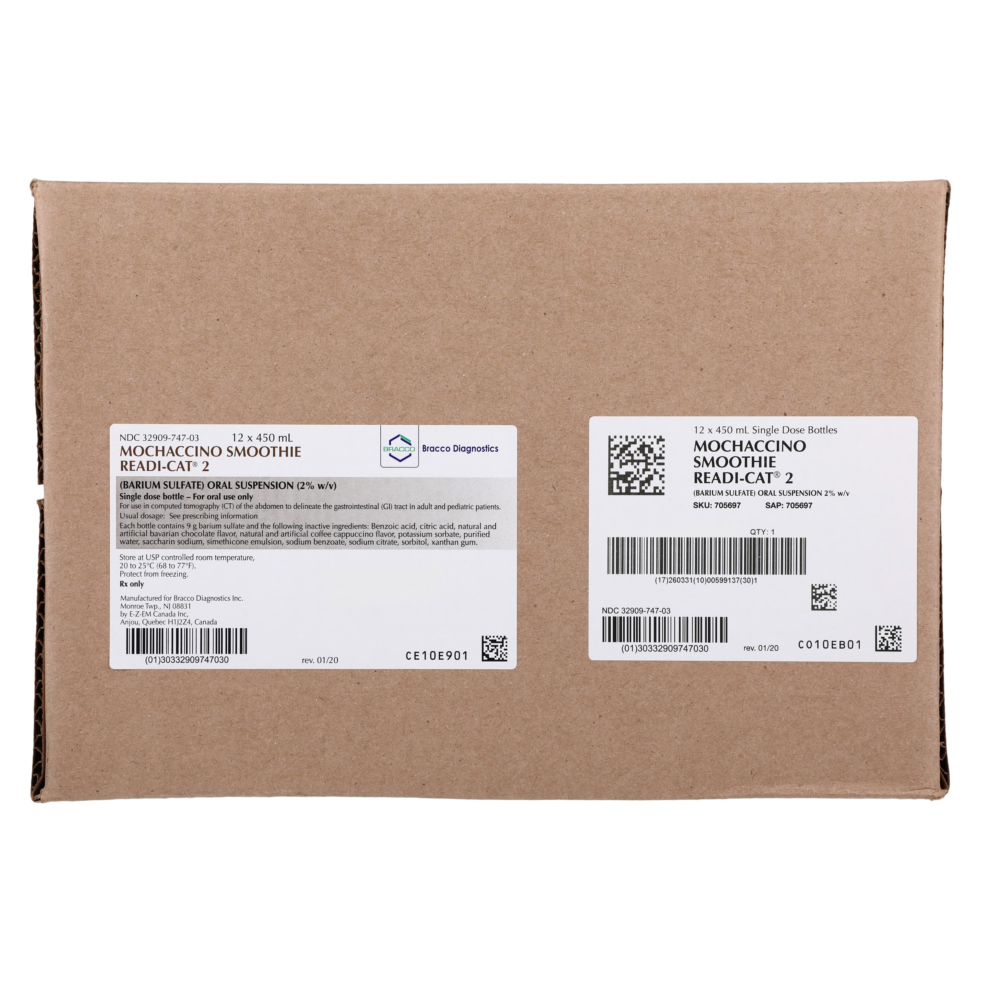 Readi-Cat 2 Smoothie Oral Suspension 2% Barium Sulfate, Mochaccino Flavor, 450 mL Bottle, 12/Package thumbnail 5
