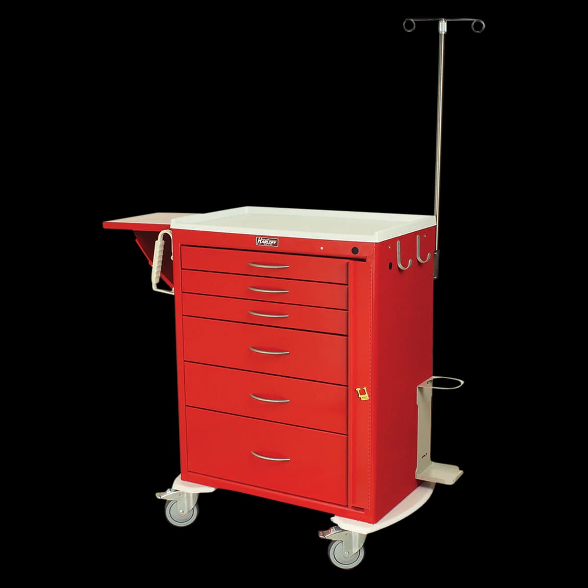 Harloff M-Series Emergency Crash Cart, 6 Drawer, Breakaway Lock, Red, 22x36.75x43.75" - Cart Emergncy Pck Red Quickshp - Image 1