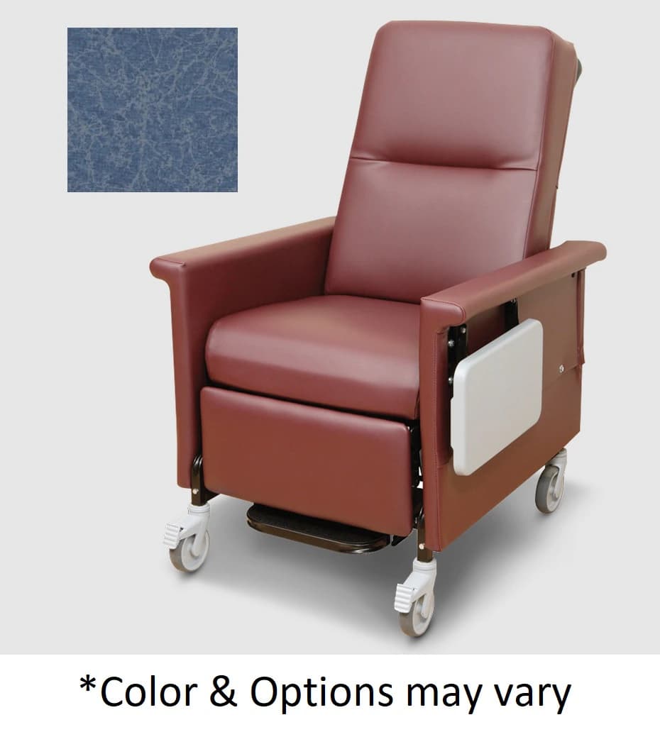 Champion 54 Series Transport Recliner, Manual, Powder-Coated Steel Frame, 300 lb Capacity, Renaissance Steel Blue - Recliner Manual Renaissnce Blu - Image 1