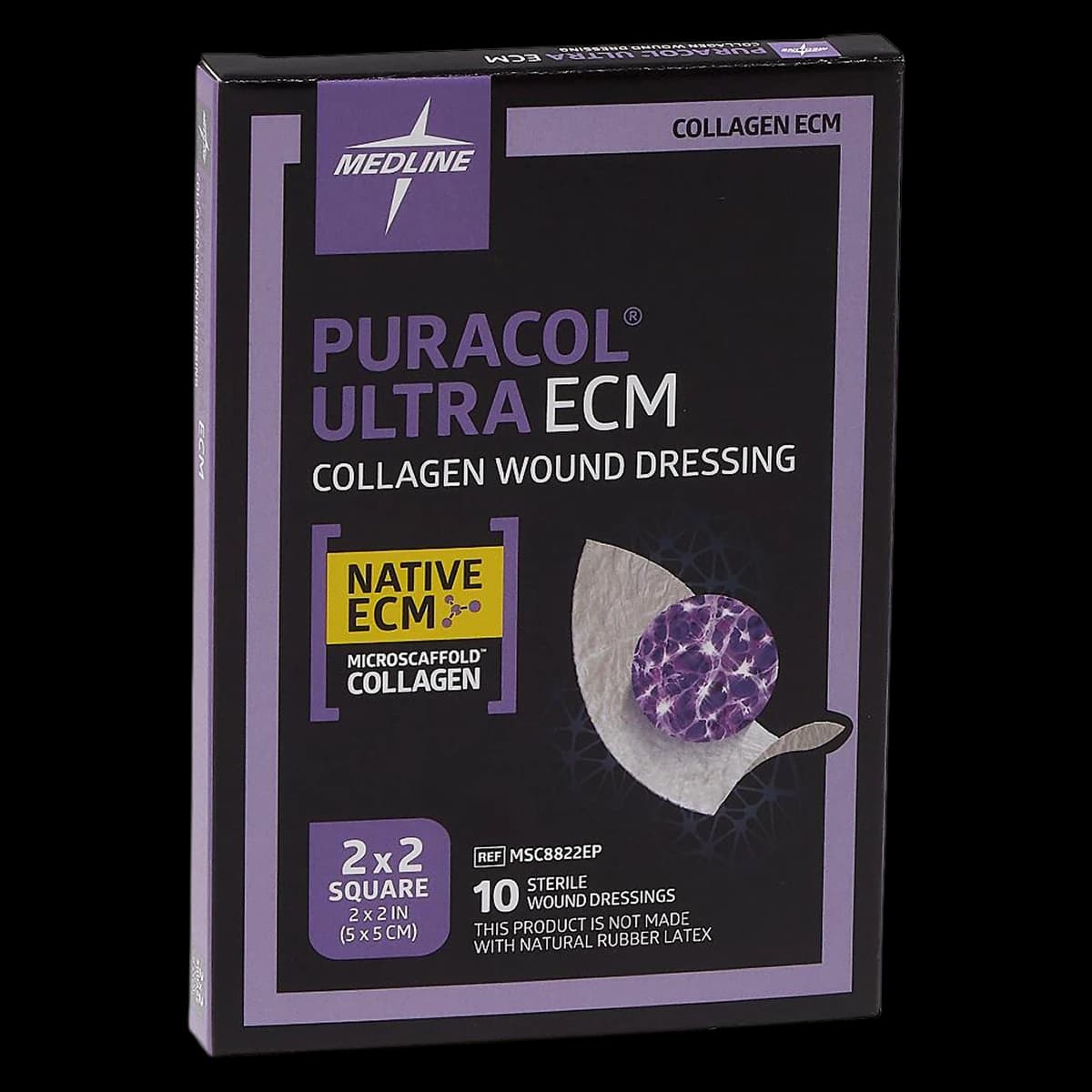 Puracol Ultra ECM Collagen Wound Dressing, 2x2" Square, Latex-Free - Dressing Wound Puracol Ultra E - Image 1