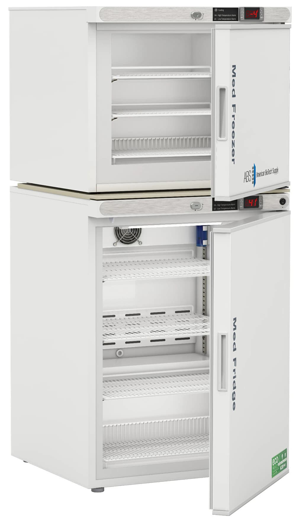 American Biotech Supply Combination Refrigerator/Freezer, 5.2 Cu Ft Refrigerator / 1.7 Cu Ft Freezer, 2 Solid Doors, Right Hinge, +2 to 8C / -15 to -25C thumbnail 2