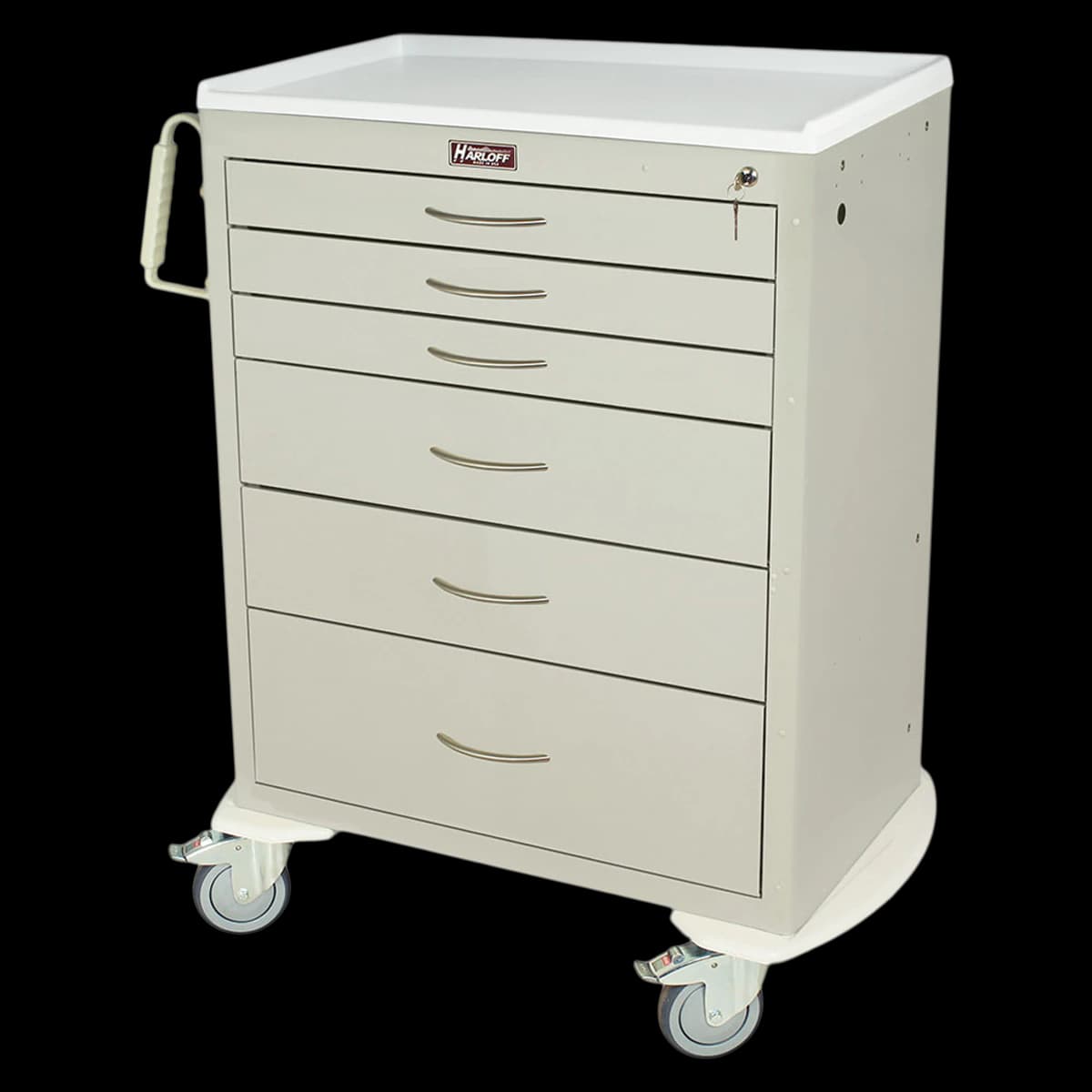 Harloff M-Series Tall Anesthesia Cart, 6 Drawers with Key Lock - Cart Anesthesia Tall M-Series - Image 1