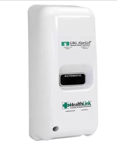 GBG AloeGel Touch-Free Sanitizer Dispenser, 800 mL, White, Wall Mount, 1/Case - GBG AloeGel Auto HS Dispnsr - Image 1