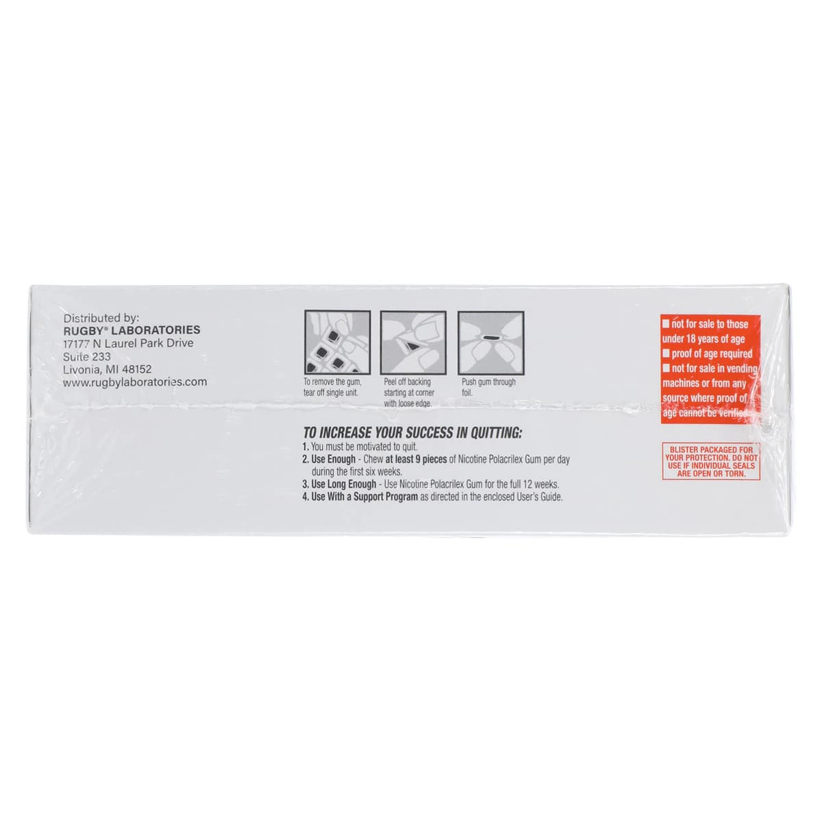 Nicotine Polacrilex Gum 4mg Original Flavor, Smoking Cessation, Blister Pack, 50/Bx thumbnail 4