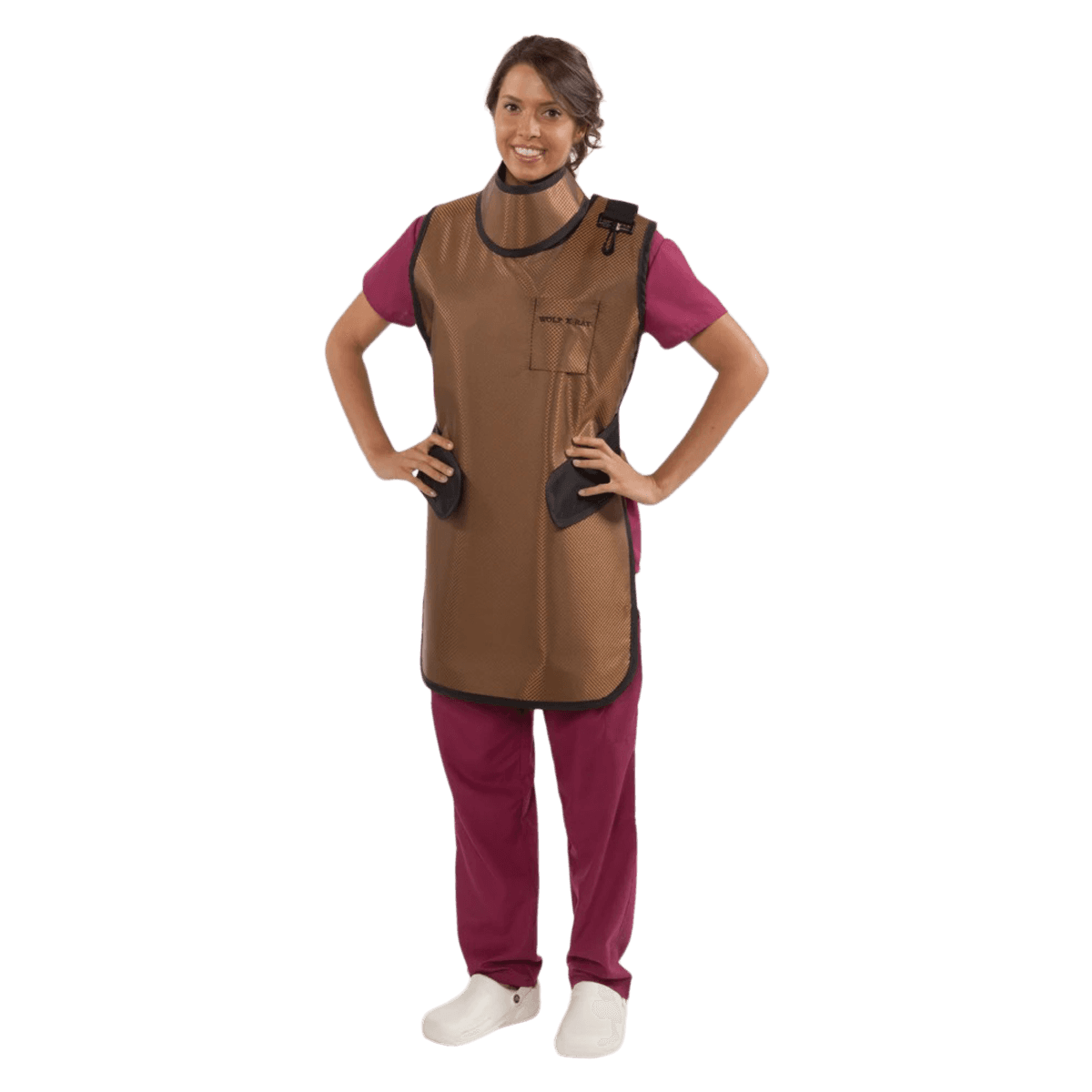 Wolf X-Ray Easy Wrap Lead Apron with Thyroid Collar, Hunter Green, 25" x 40" - Apron w/ Thyroid Collar 25x40" - Image 1
