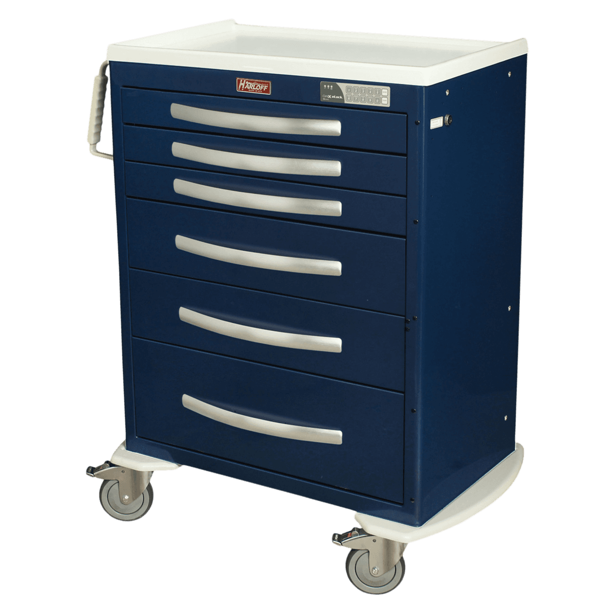 Harloff A Series Anesthesia Cart, 30" Light Blue, 22x36.75x43.75", 5" Tente Casters, Electronic Lock - Cart Anesthesia 30" Light Blue - Image 1