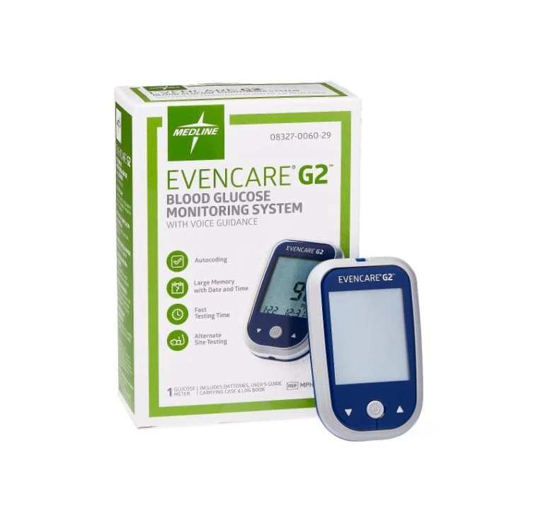 EvenCare G2 System Blood Glucose Meter, CLIA Waived, Voice Guidance, 300 Test Memory - EvenCare G2 System Blood Glucose Meter Monitoring - Image 1