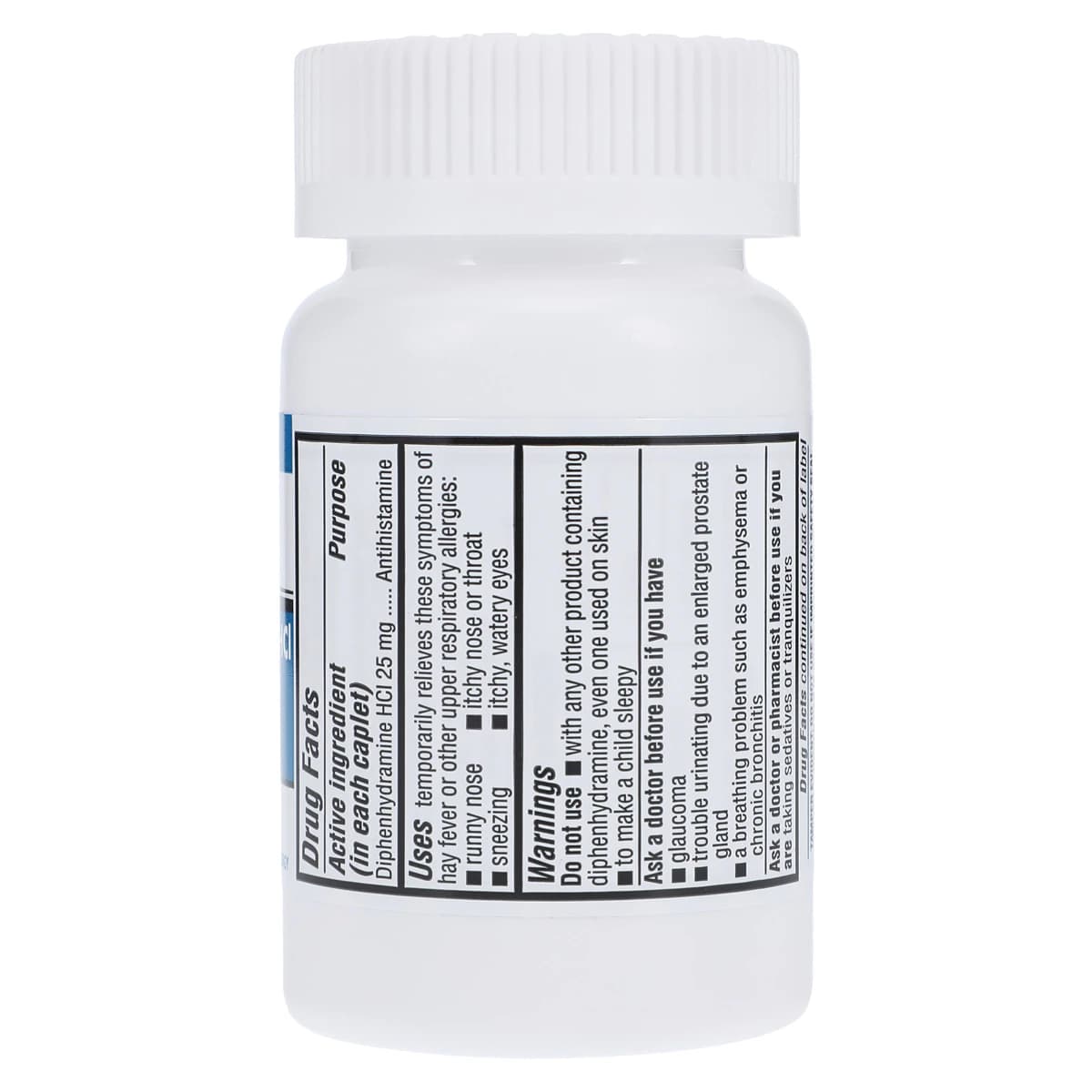 Diphenhydramine HCl Caplets, 25 mg, 100/Bottle thumbnail 2