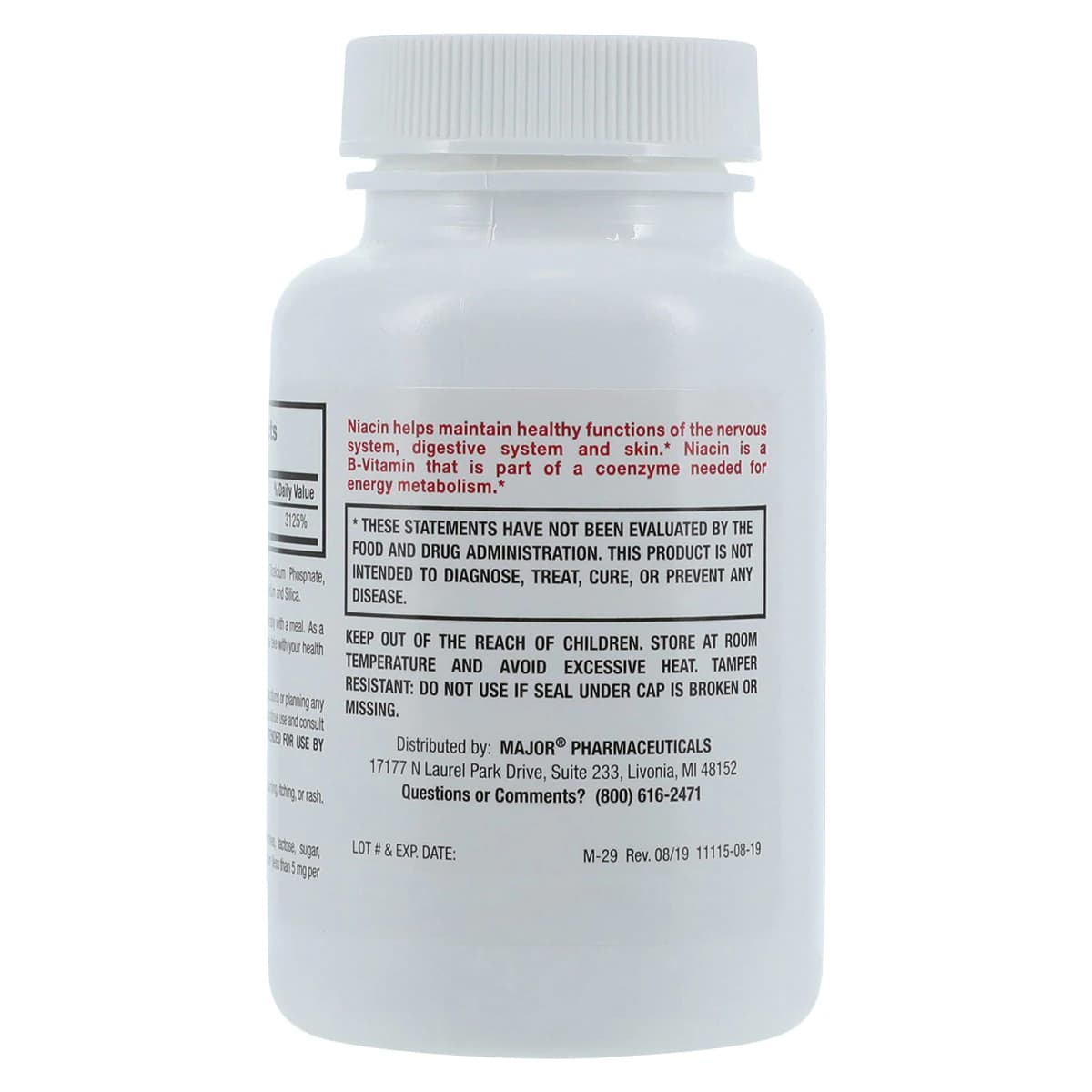 Niacin ER Tablets, 500mg, 100/Bottle thumbnail 3
