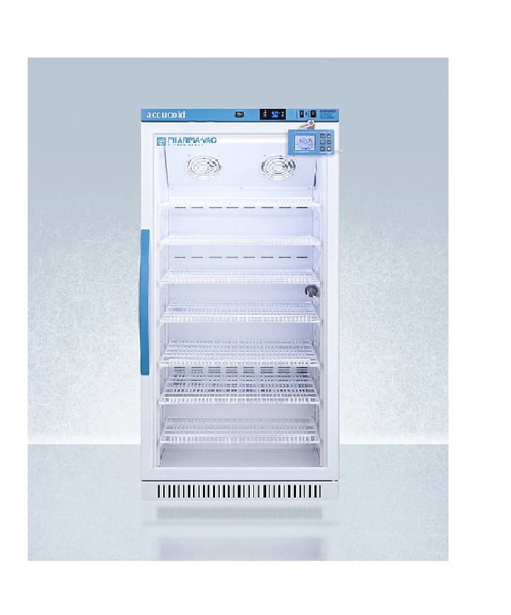 Accucold Pharmaceutical/Vaccine Refrigerator, 8 Cu Ft, Glass Door, 2 to 8C, Auto Defrost - Fridge Phar/Vac w/DDL - Image 1