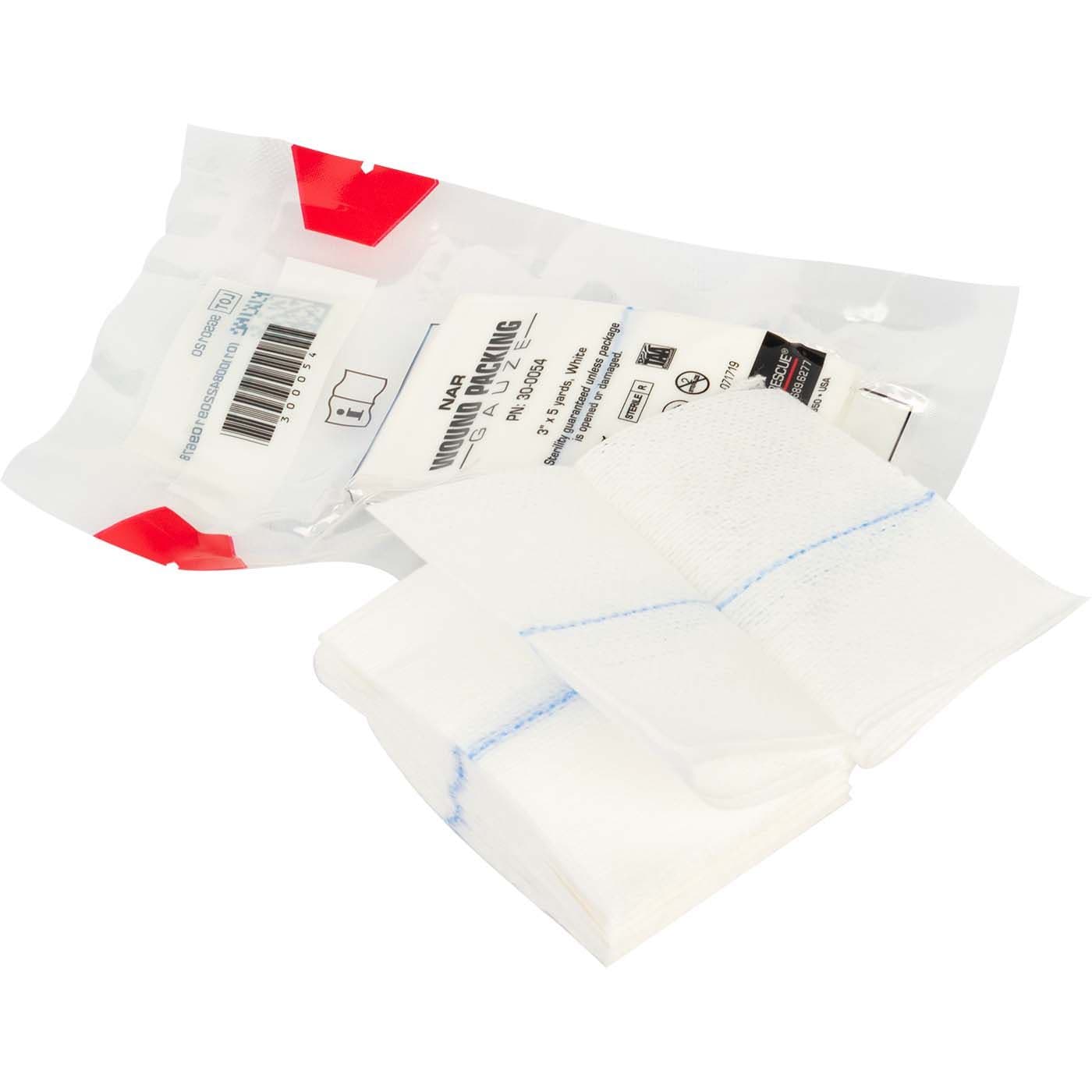 North American Rescue Gauze Wound Packing, 3" x 5" - Gauze Wound Packing 3x5" - Image 1