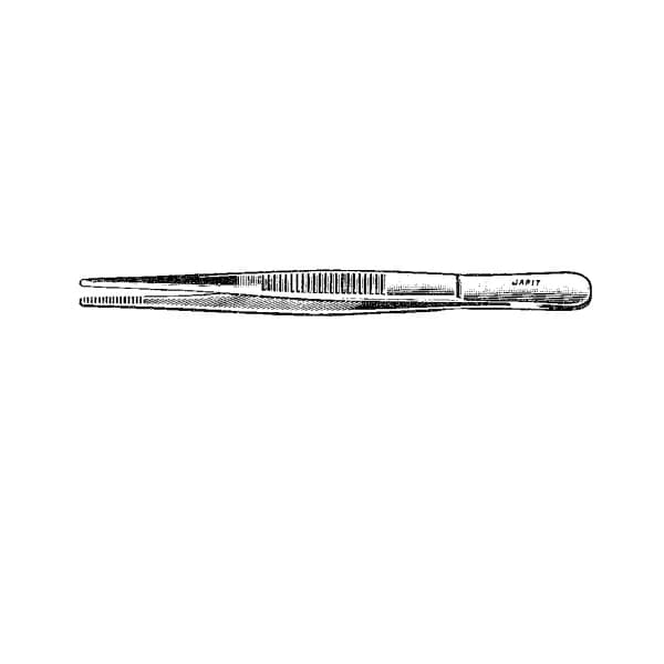 Jarit Dressing Forceps, 11-3/4" Serrated, Stainless Steel, Each - Forcep Dressing 11-3/4" Serrat - Image 1