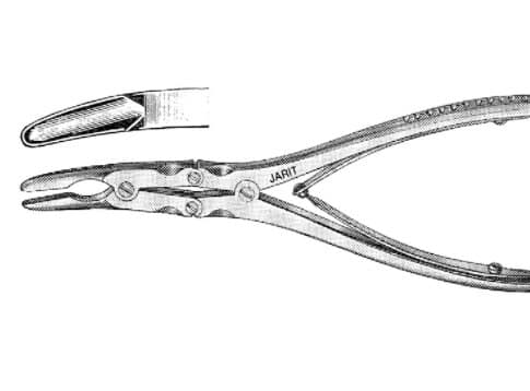 Jarit Zaufel-Jansen Orthopedic Rongeur, 7" Slight Curve, Stainless Steel, Non-Sterile - Rongeur Jansen-Zaufel 7" - Image 1