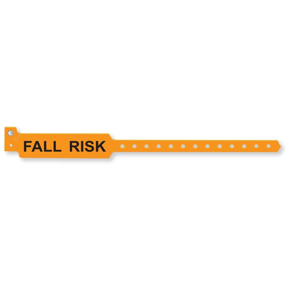 Conf-ID-ent Alert Wristband, FALL RISK, Adult, Orange, 11-1/2", Disposable, 500/Case - Wristband Alert FALL RISK Adlt - Image 1