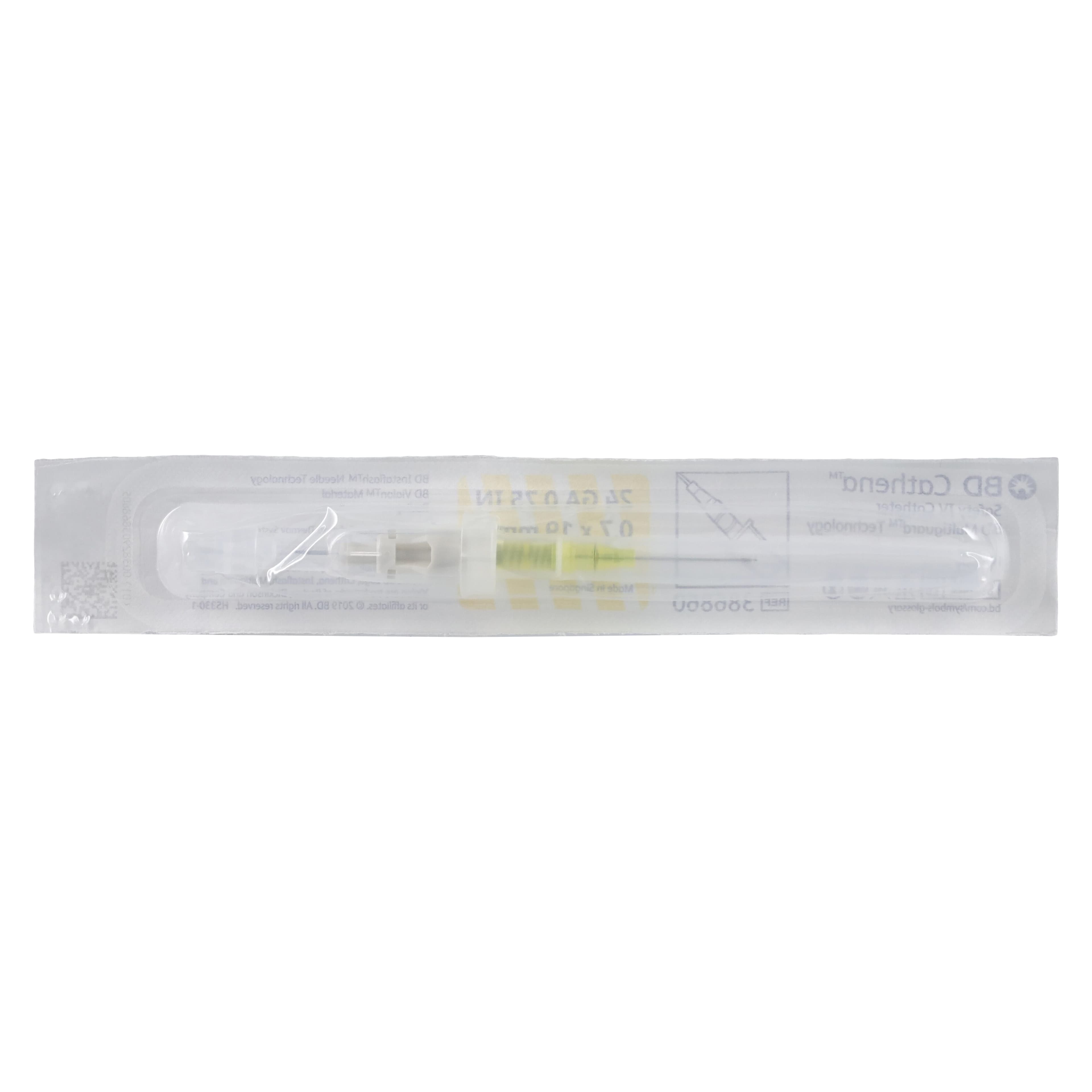 BD Cathena Safety IV Catheter, 24 Gauge, 0.75" (19 mm), Yellow, Shielded, 50/Box thumbnail 3
