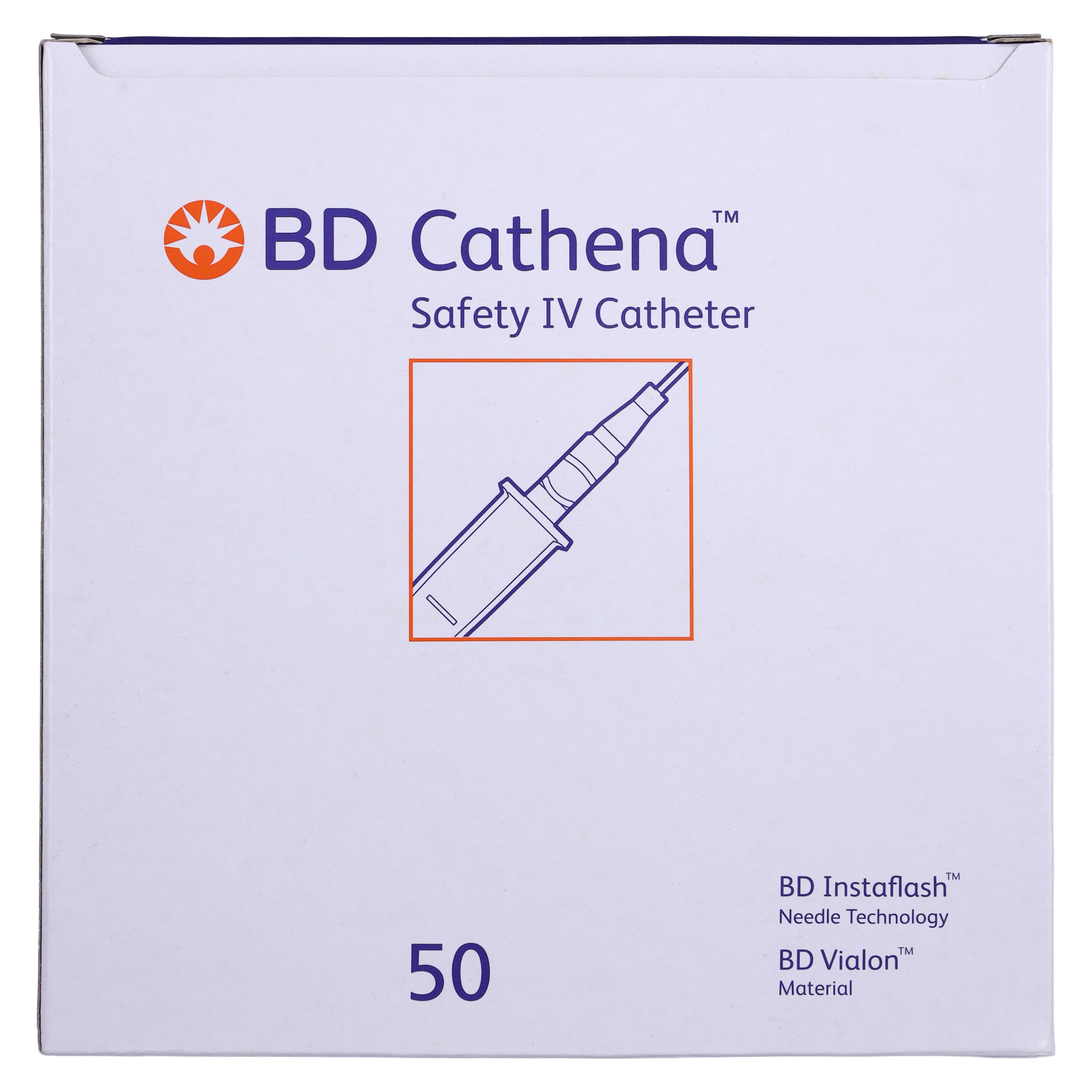 BD Cathena Safety IV Catheter, 22 Gauge x 1", Blue, Shielded, 50/Box thumbnail 4
