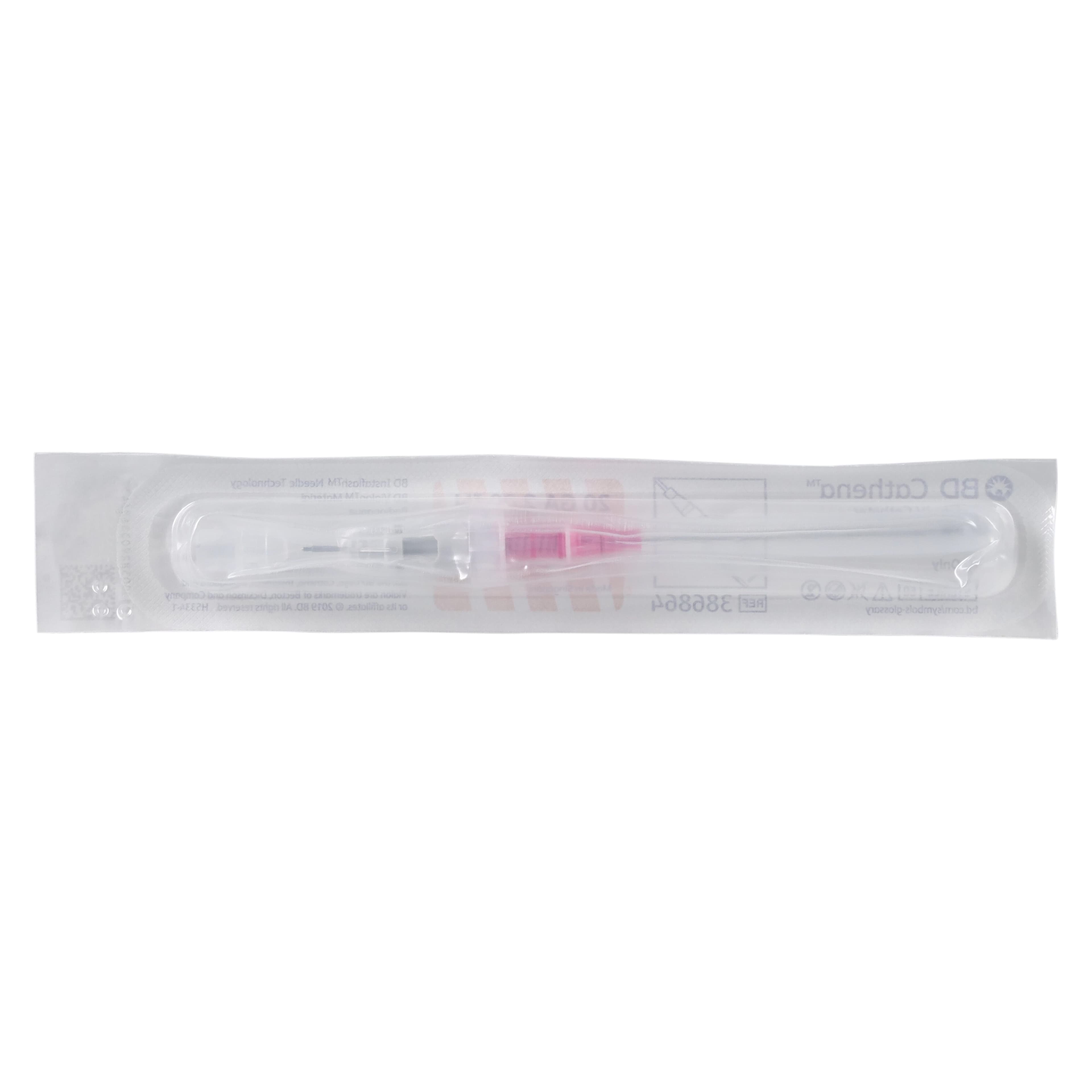BD Cathena Safety IV Catheter, 20 Gauge, 2" Length, Pink, Shielded, 50/Box thumbnail 3