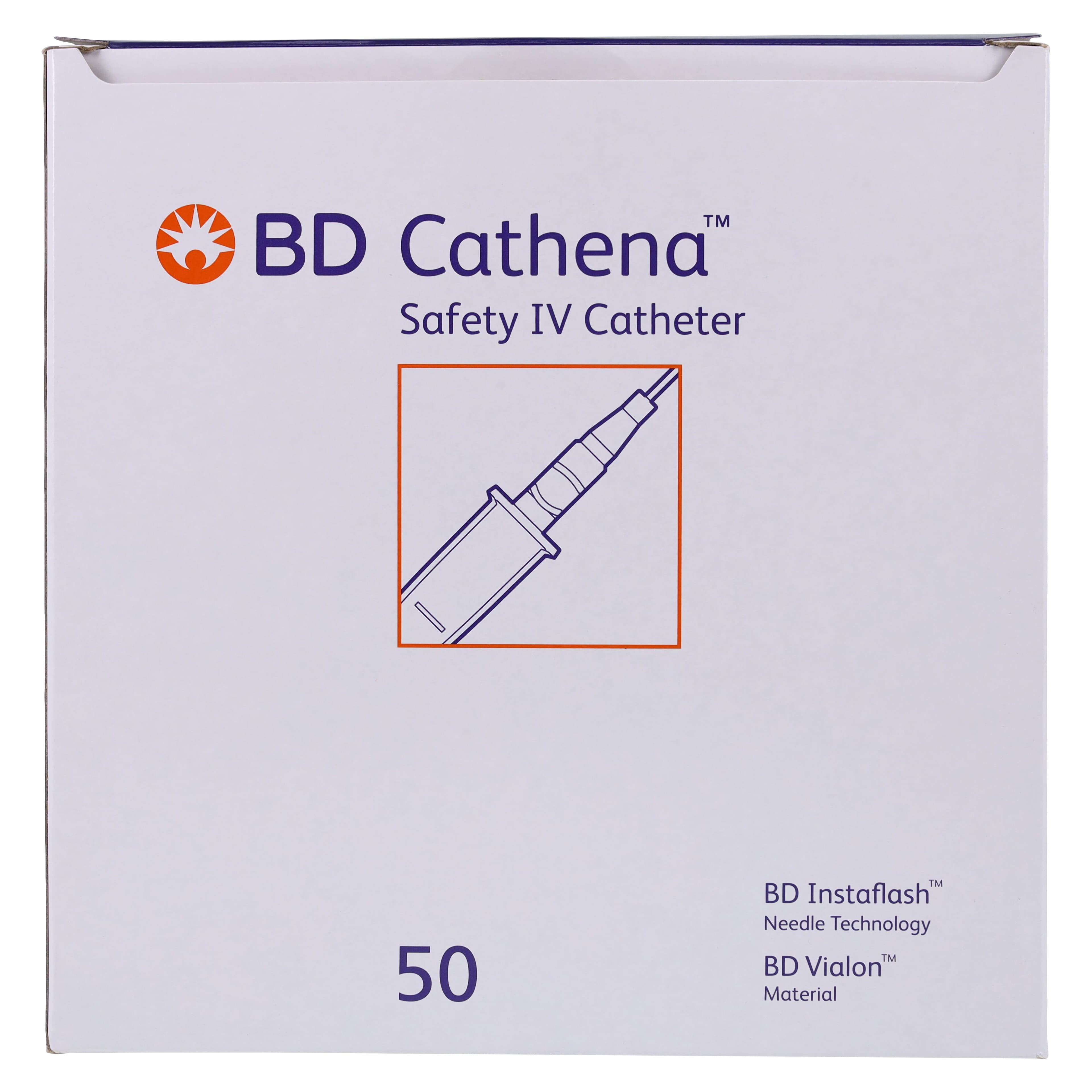 BD Cathena Safety IV Catheter, 20 Gauge, 2" Length, Pink, Shielded, 50/Box thumbnail 4