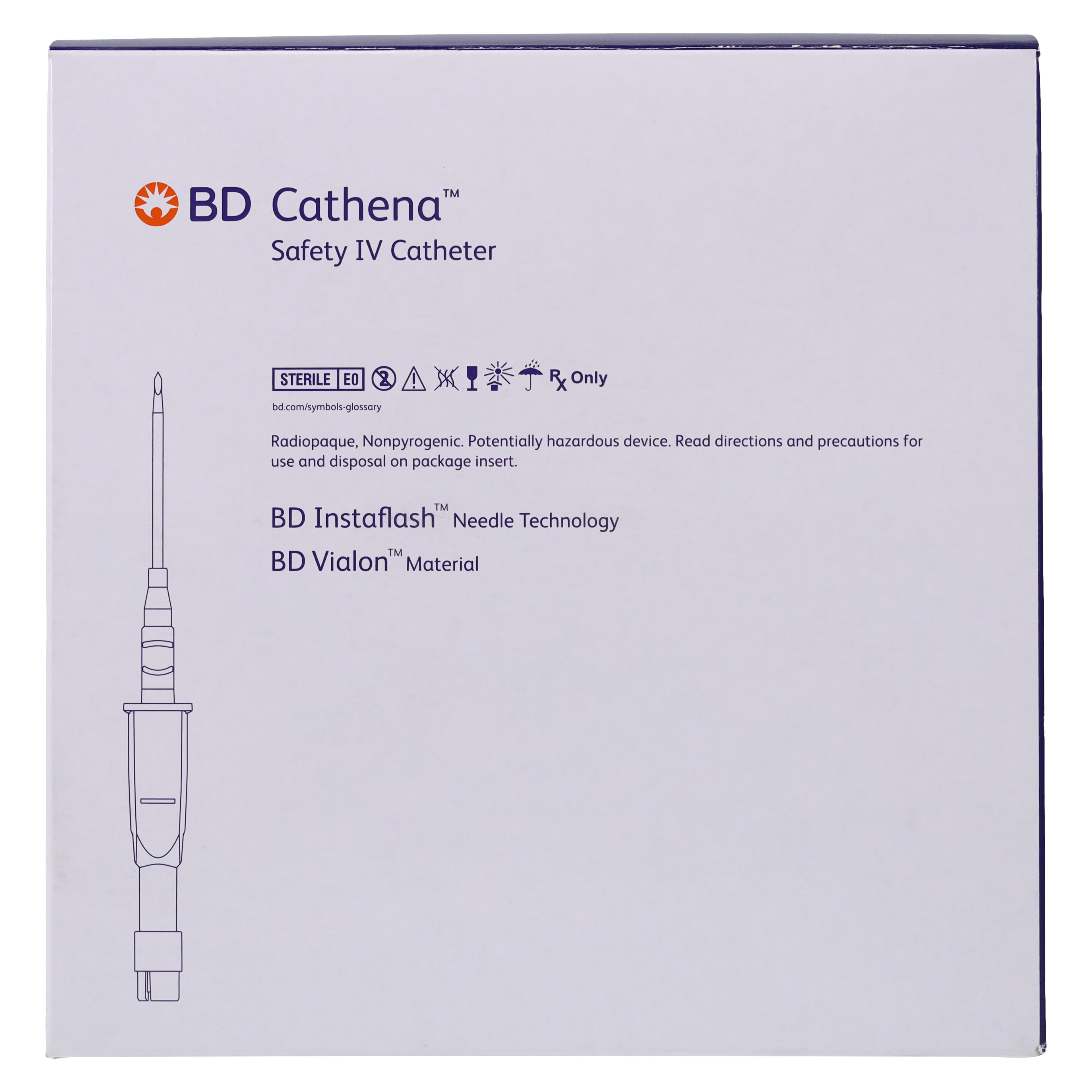 BD Cathena Safety IV Catheter, 20 Gauge, 2" Length, Pink, Shielded, 50/Box thumbnail 5