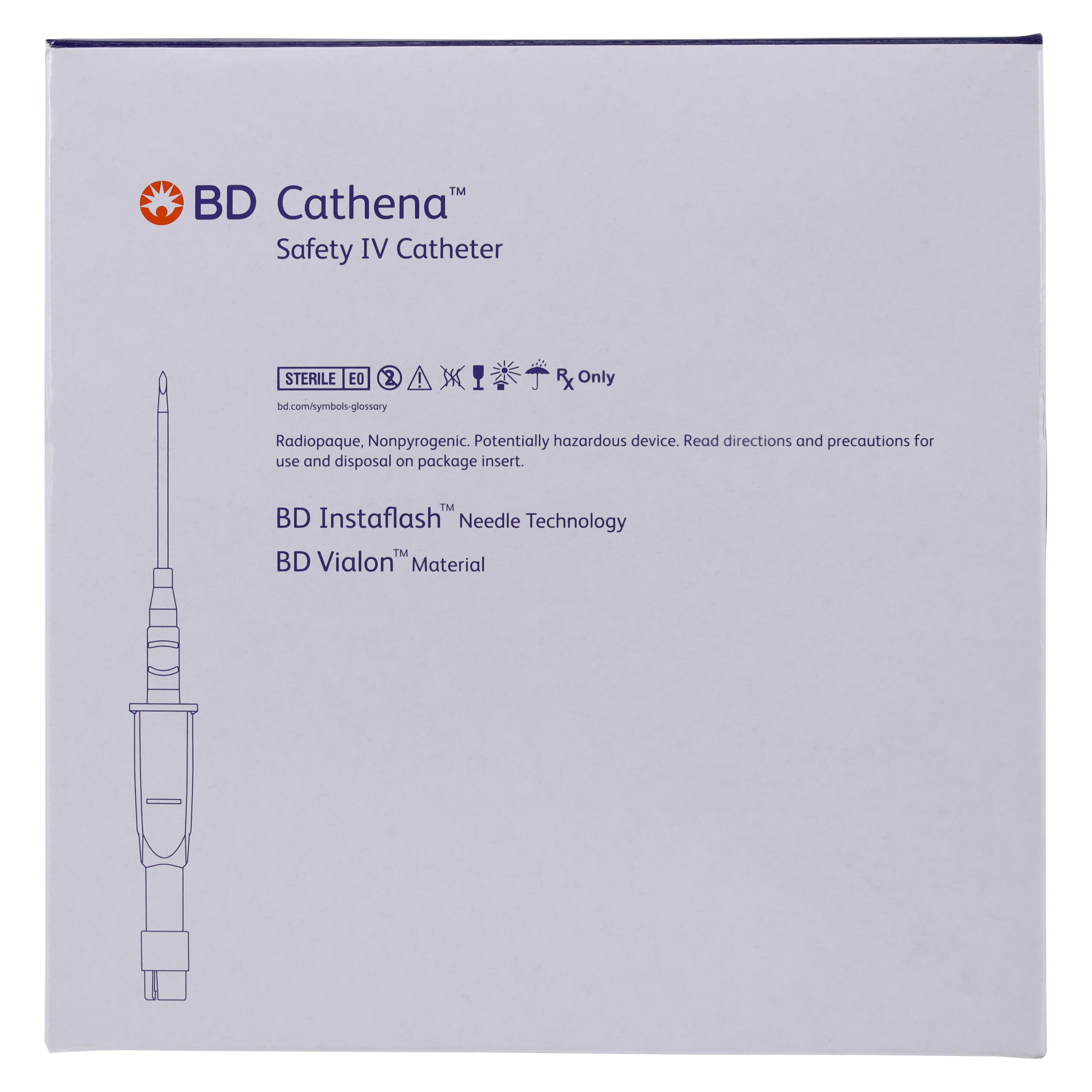 BD Cathena Safety IV Catheter, 18 Gauge, 2" Length, Green, Shielded, 50/Box thumbnail 5