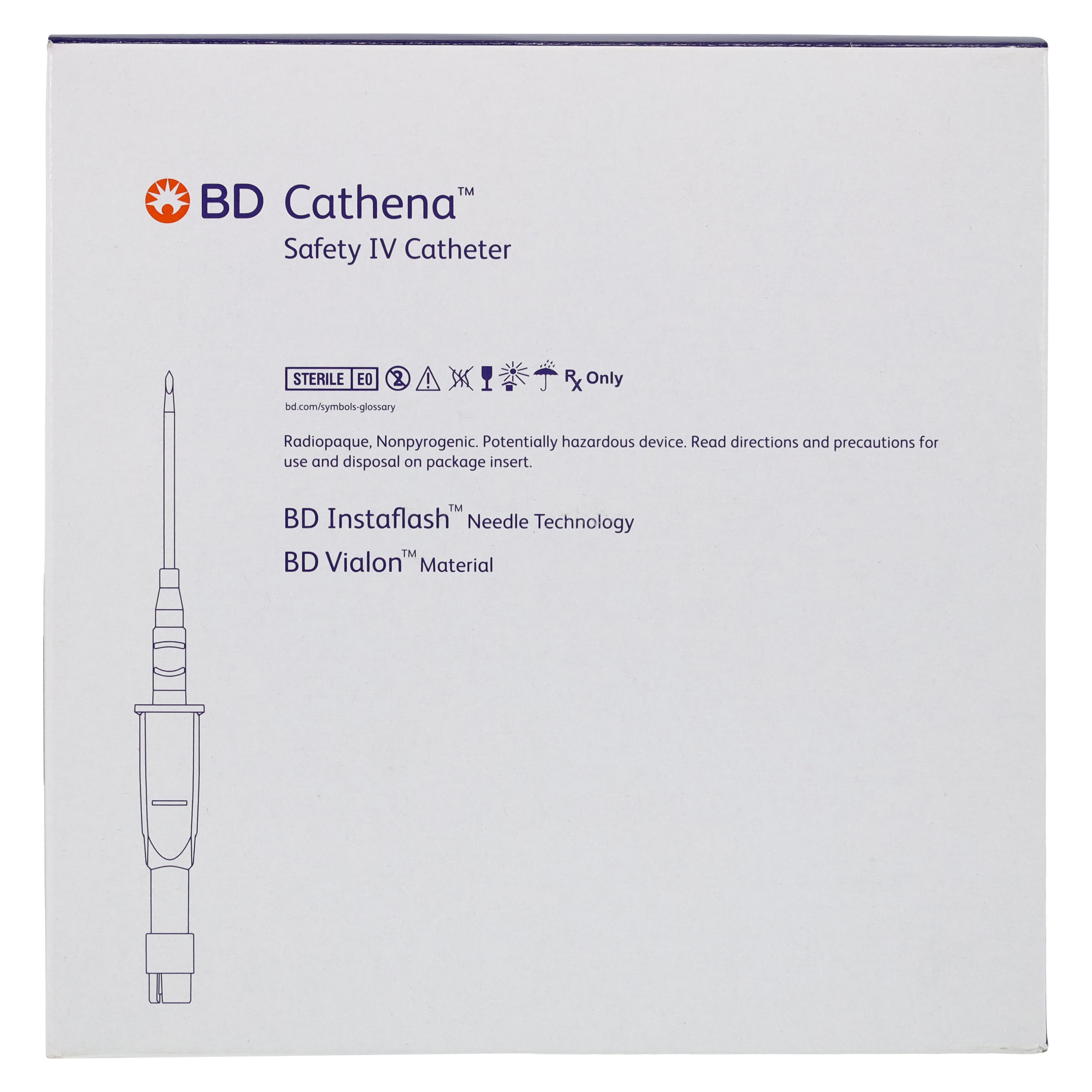 BD Cathena Safety IV Catheter, 16 Gauge, 1.25", Gray, Shielded, 50/Box thumbnail 5