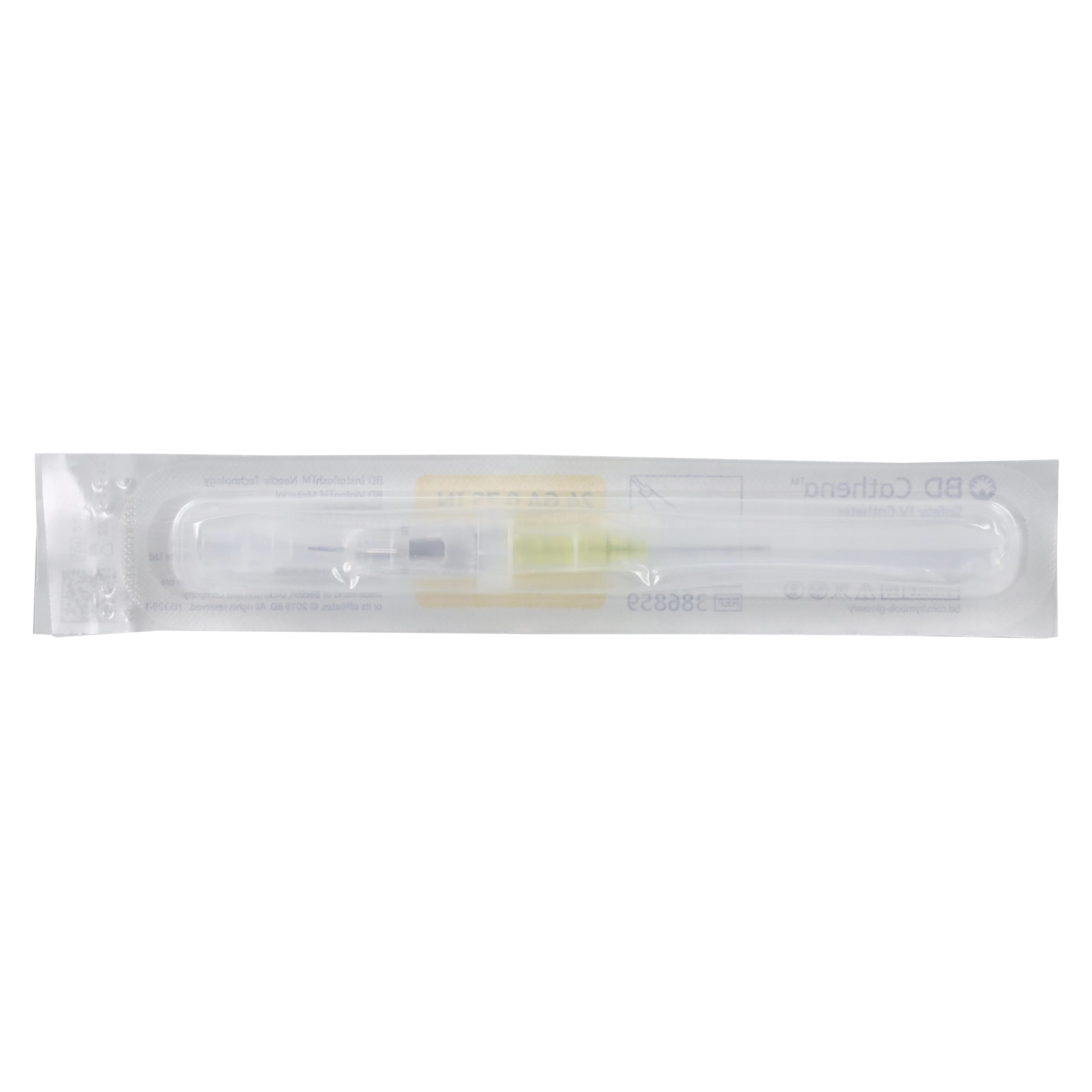 BD Cathena Safety IV Catheter, 24 Gauge x 0.75", Yellow, Shielded, 50/Box thumbnail 3