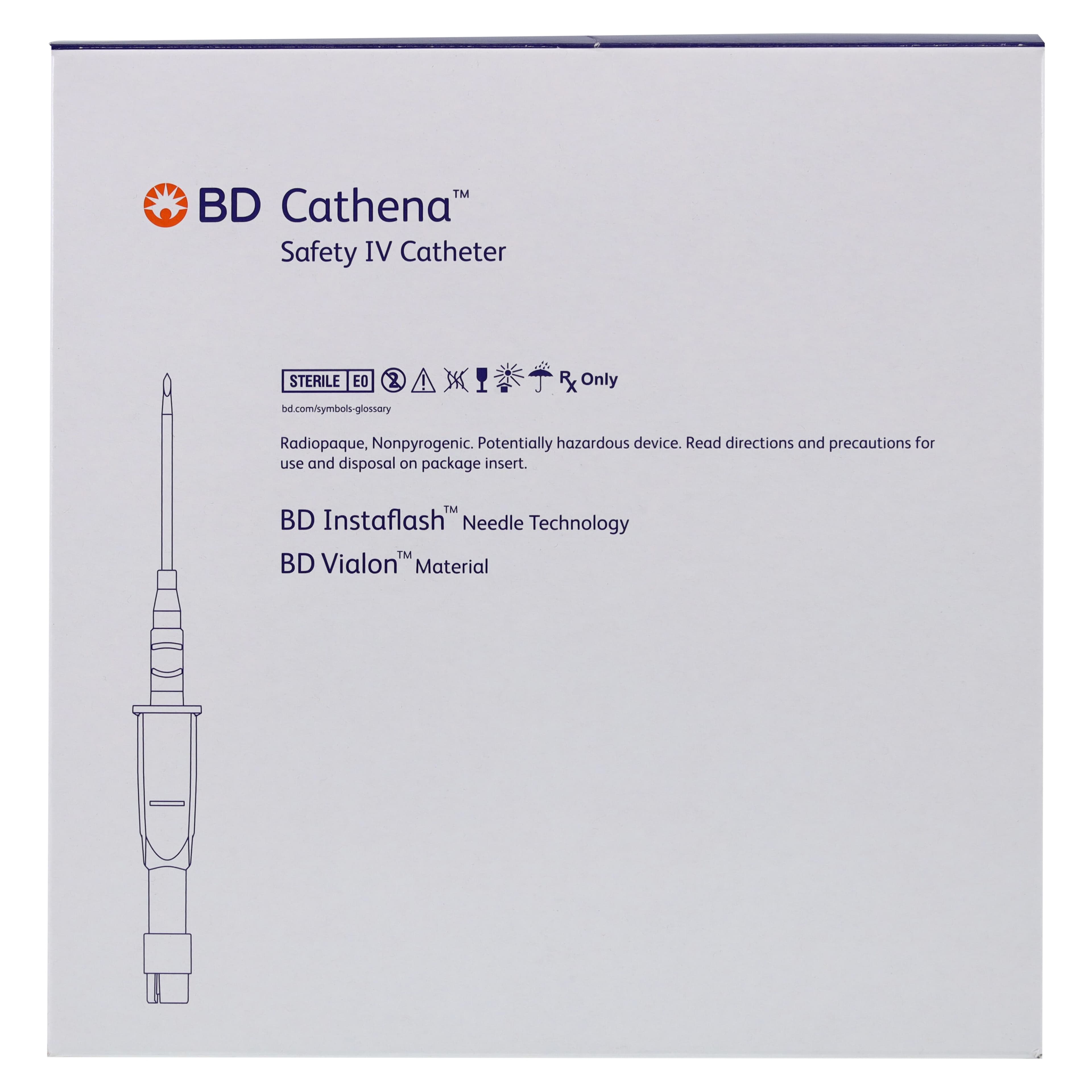 BD Cathena Safety IV Catheter, 16 Gauge, 1.25", Gray, Shielded, 50/Box thumbnail 5
