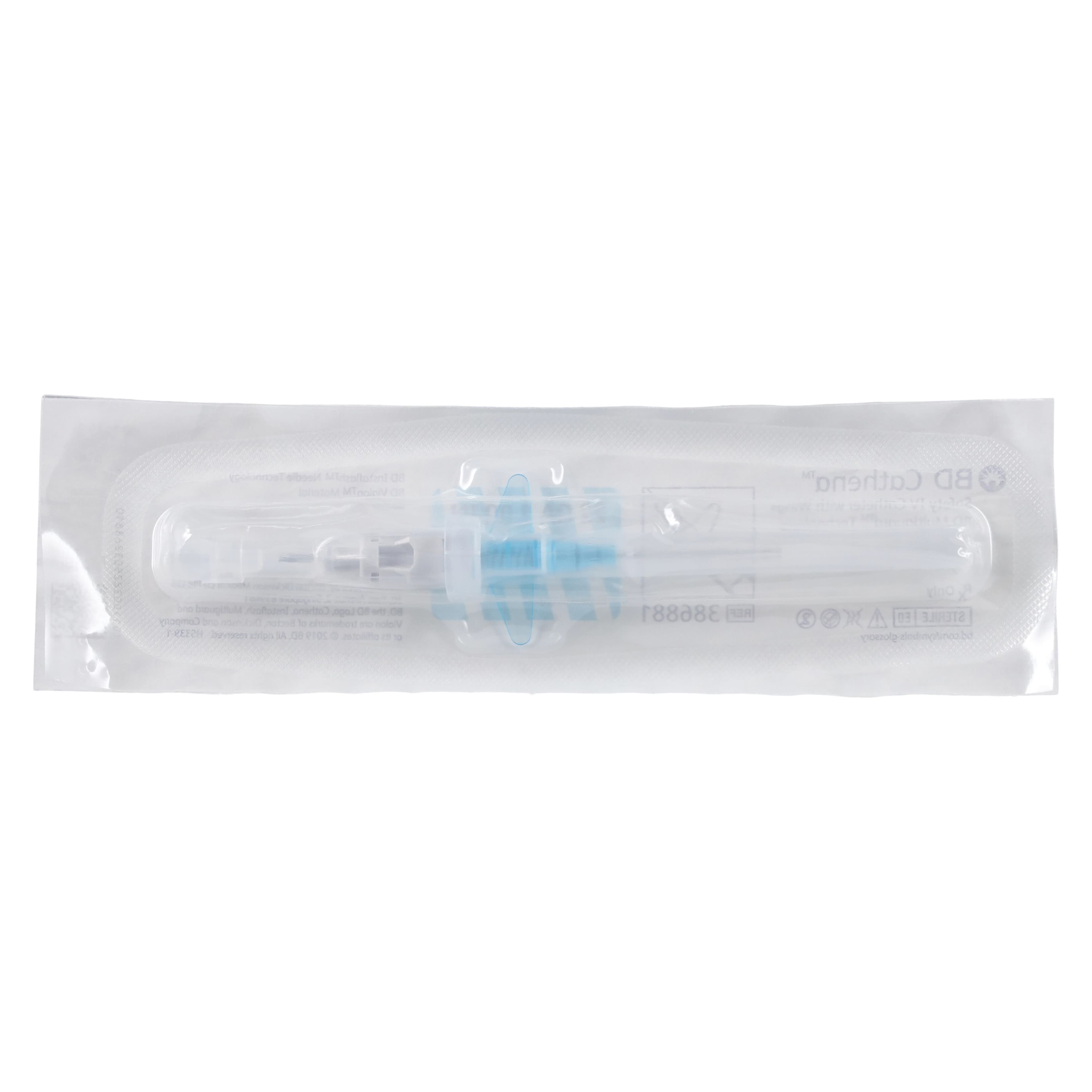 BD Cathena Safety IV Catheter with Wings, 22 Gauge, 1 Inch, Blue, 30/Box thumbnail 3