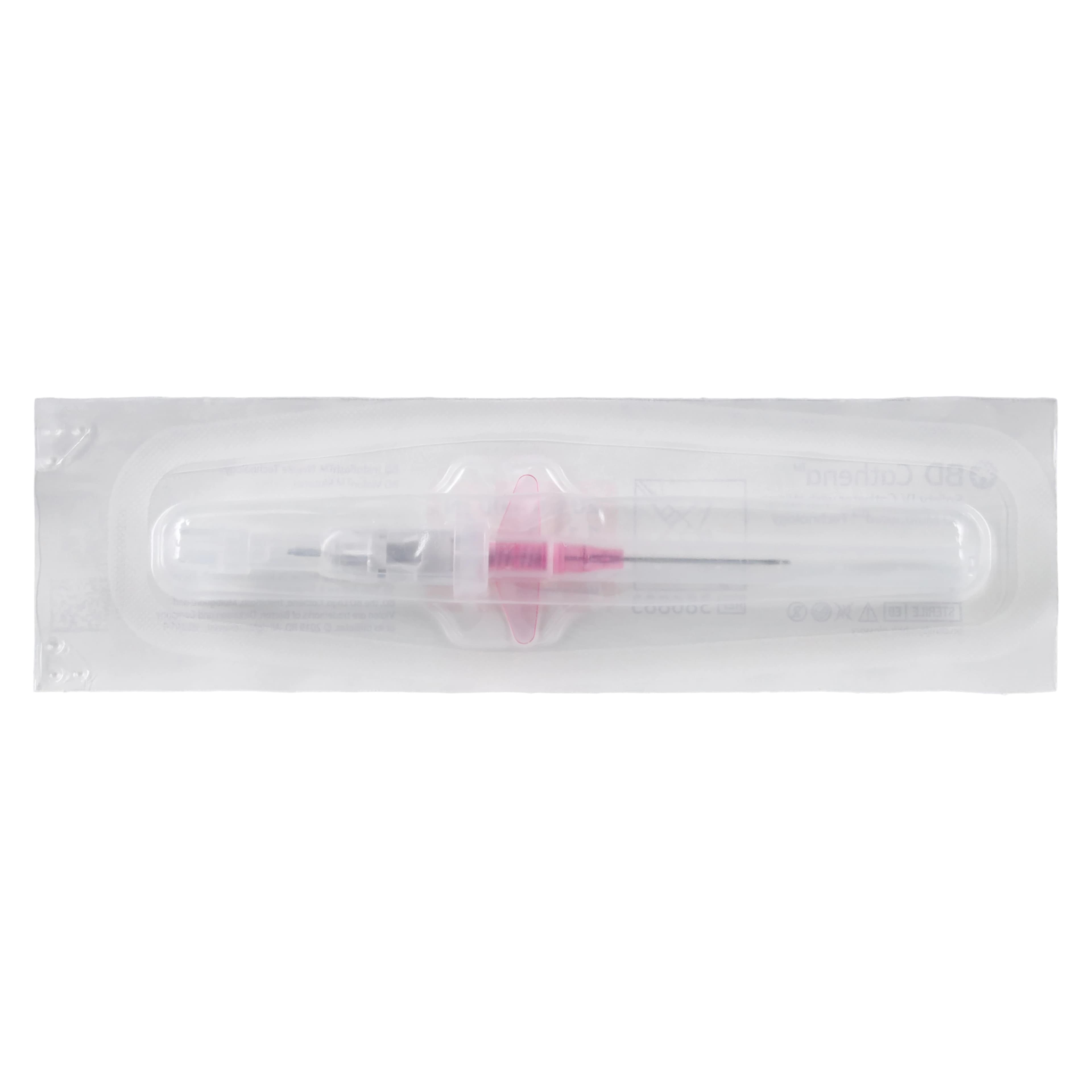 Cathena Safety IV Catheter, 20 Gauge, 1" Pink, Shielded with Wings, 30/Box thumbnail 3